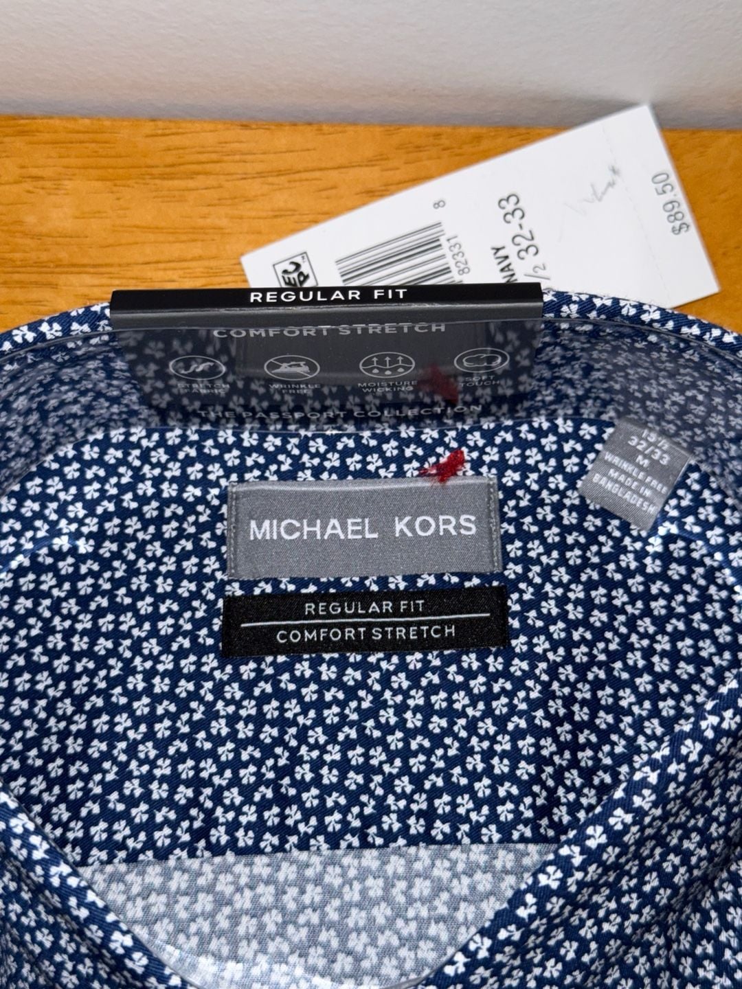 Michael Kors Dress Shirt 15.5 32/33 Blue 8