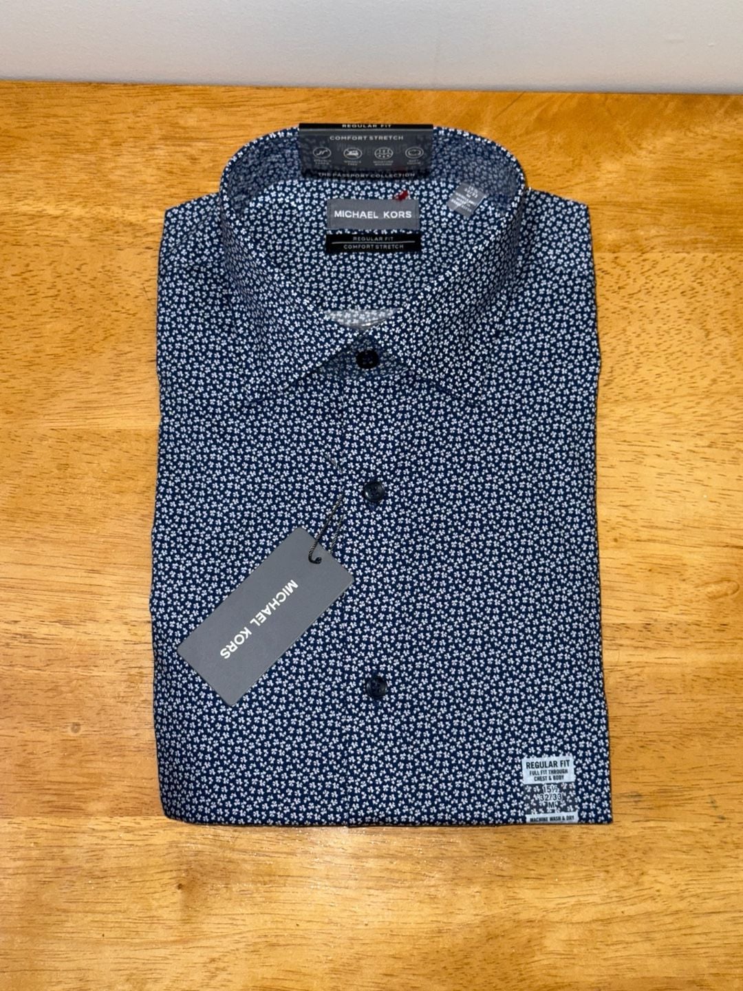 Michael Kors Dress Shirt 15.5 32/33 Blue 12