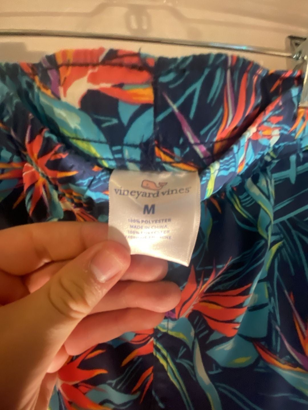 Vineyard Vines Swim Trunks Size M Blue Bird Of Paradise Floral 4