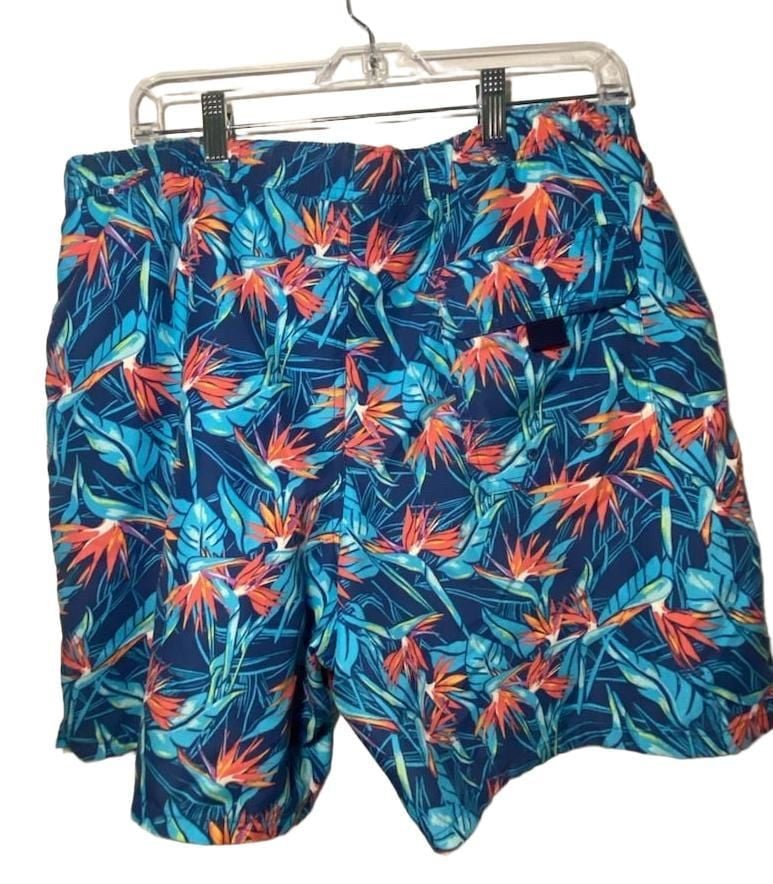Vineyard Vines Swim Trunks Size M Blue Bird Of Paradise Floral 6
