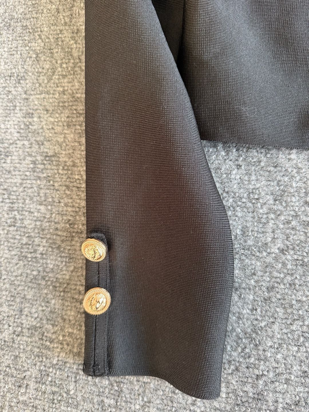 Karen Millen Military Band Jacket Size L Black Gold Buttons 4