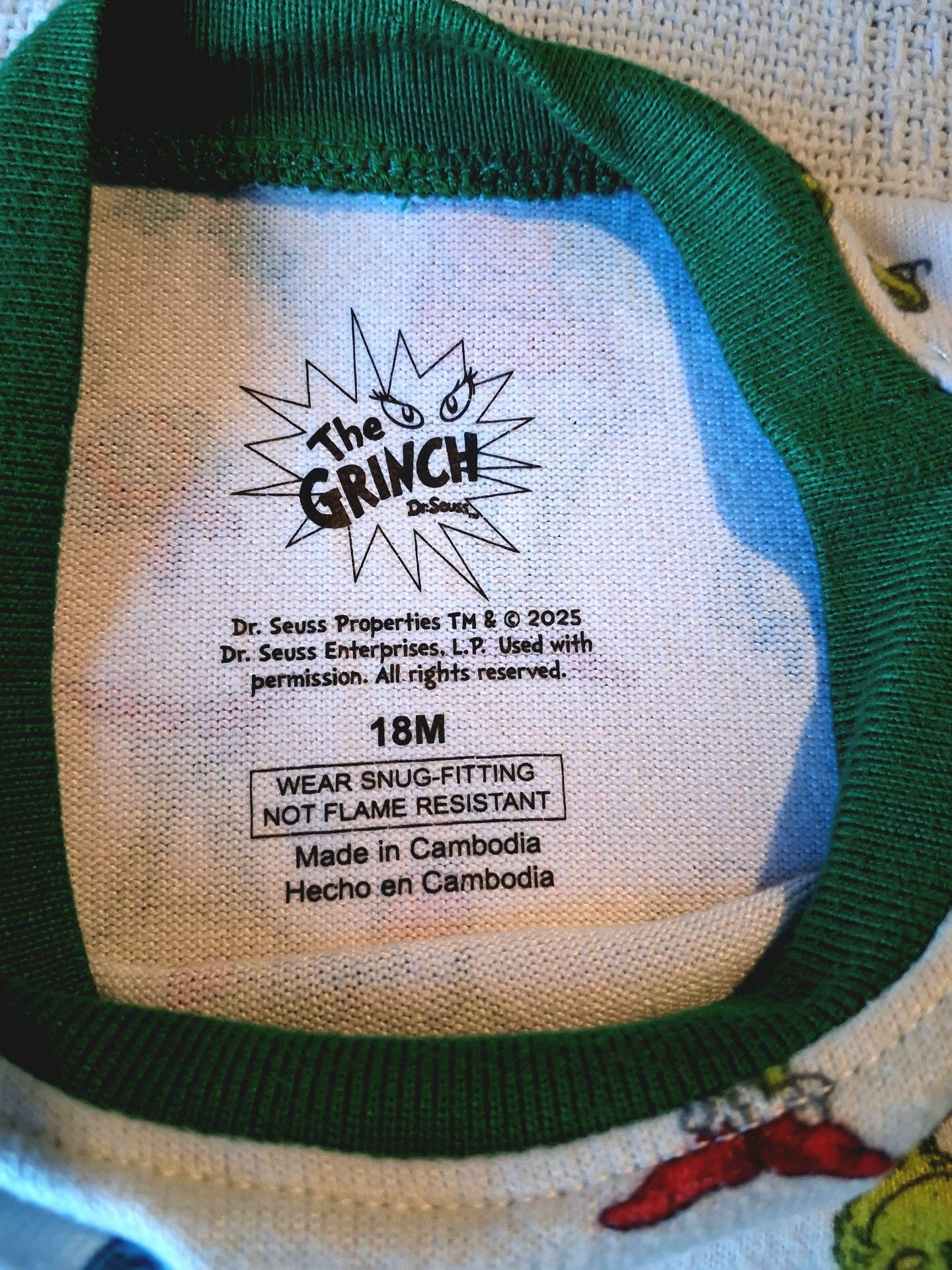 Dr. Seuss The Grinch Christmas Long Sleeve Pajama Shirt Size 4 3