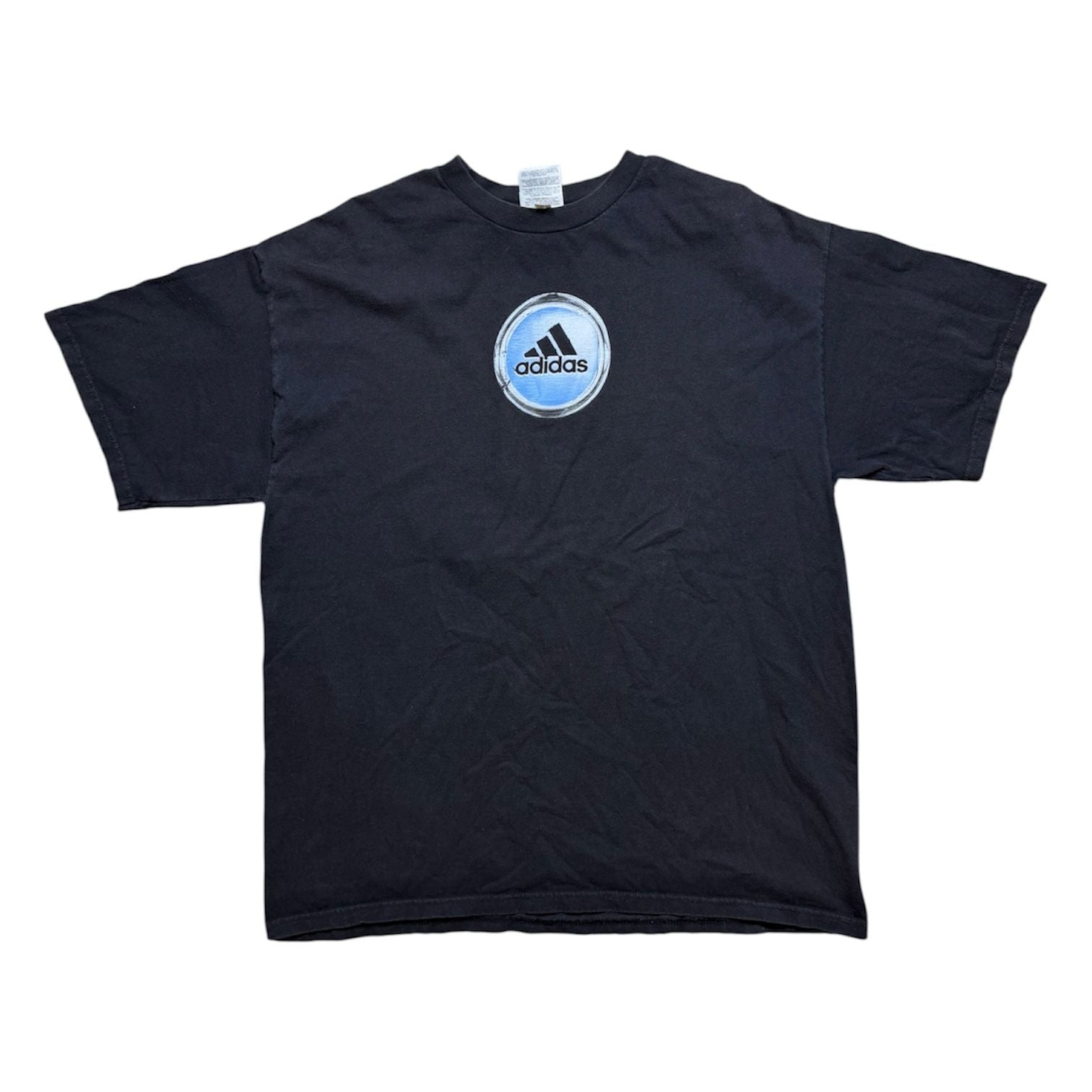 Adidas Graphic T-Shirt Size L Black Circle Logo Y2K Vintage L 2