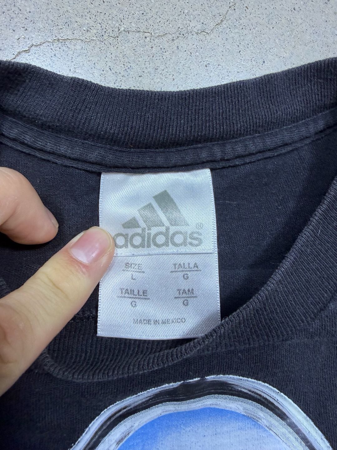 Adidas Graphic T-Shirt Size L Black Circle Logo Y2K Vintage L 5