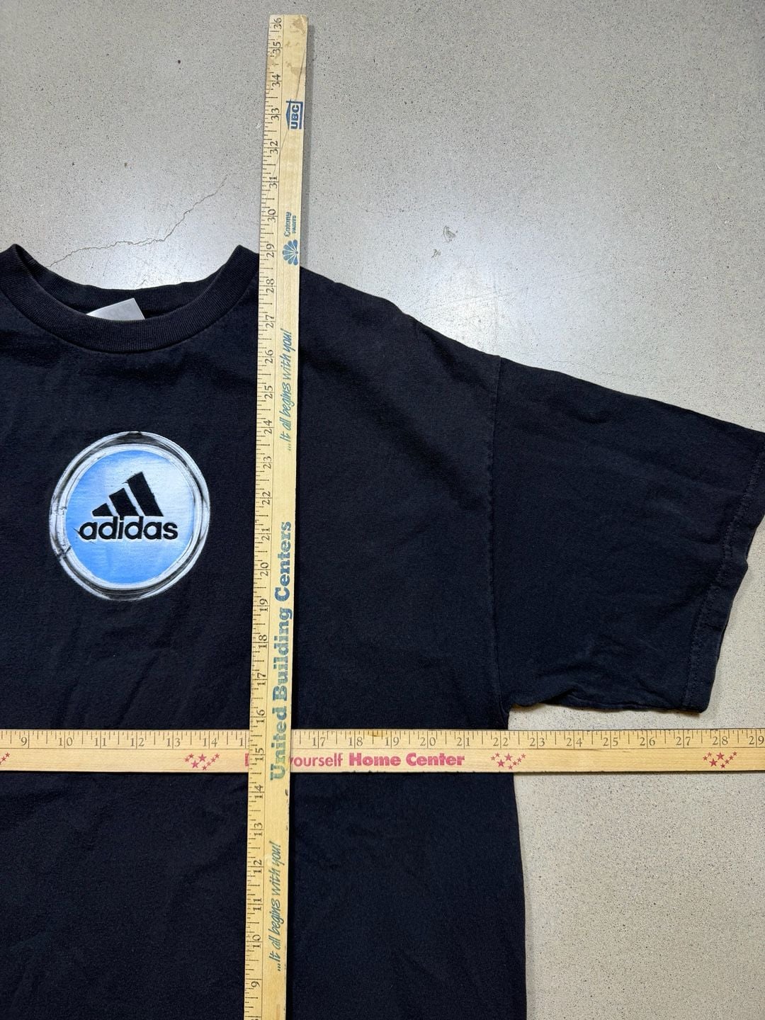 Adidas Graphic T-Shirt Size L Black Circle Logo Y2K Vintage L 6