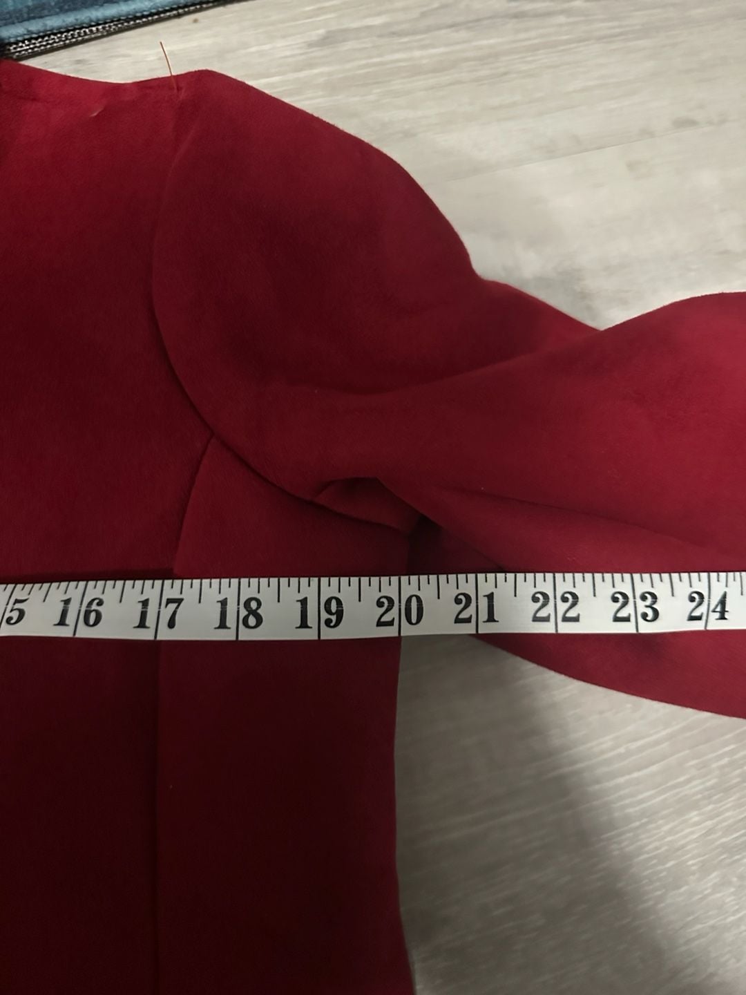 Lands' End Red Faux Suede Shearling Fleece Jacket 4