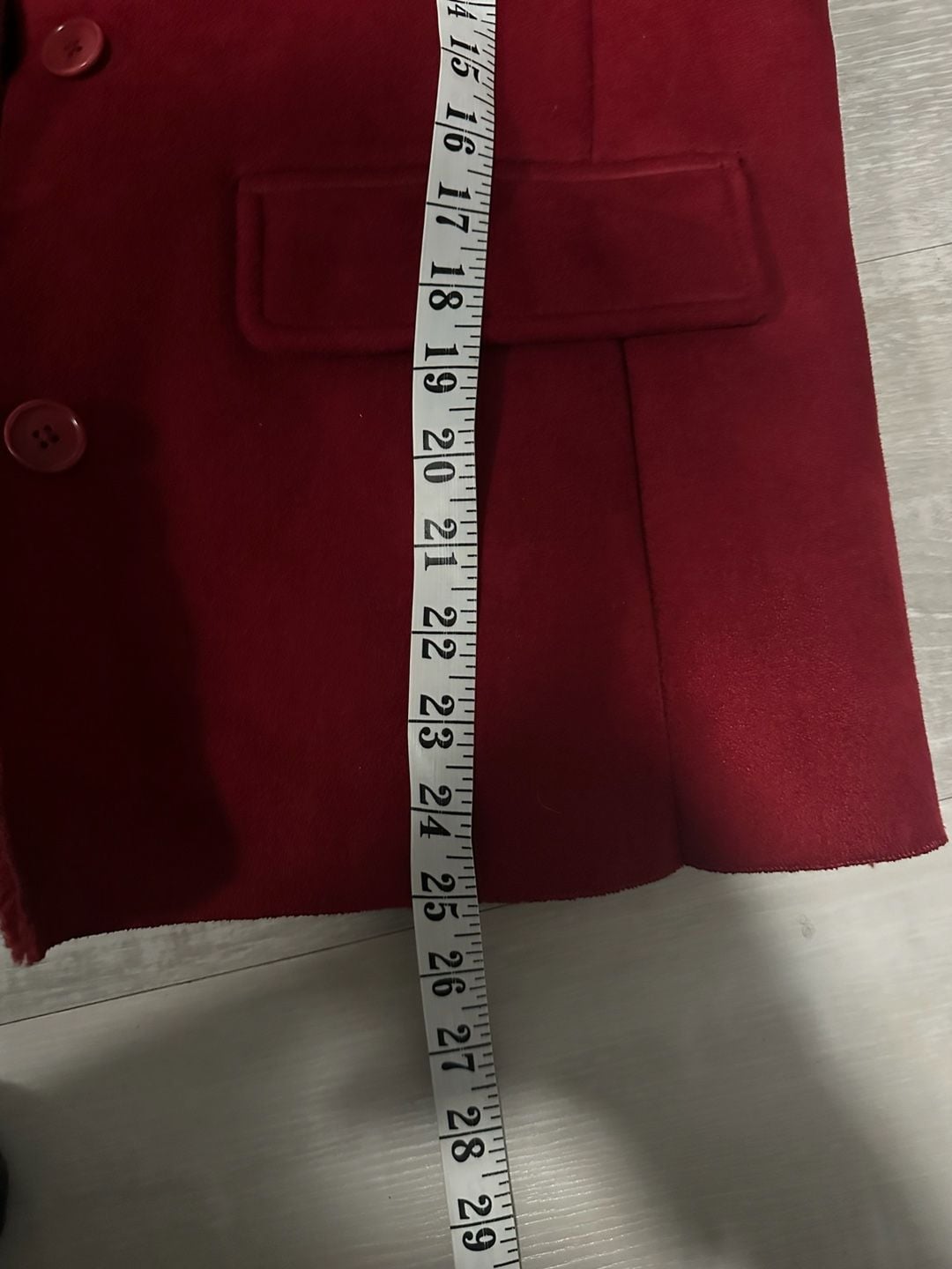Lands' End Red Faux Suede Shearling Fleece Jacket 6