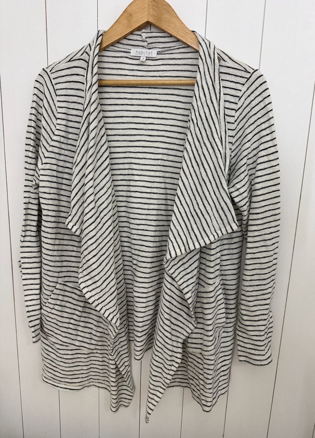 Habitat Clothes To Live In Cardigan Size M Black White Stripe 2