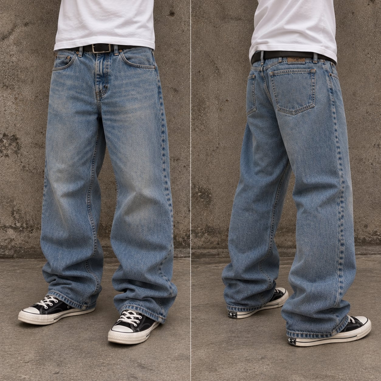 Wrangler Baggy Jeans Light Indigo Blue Wide Leg 2