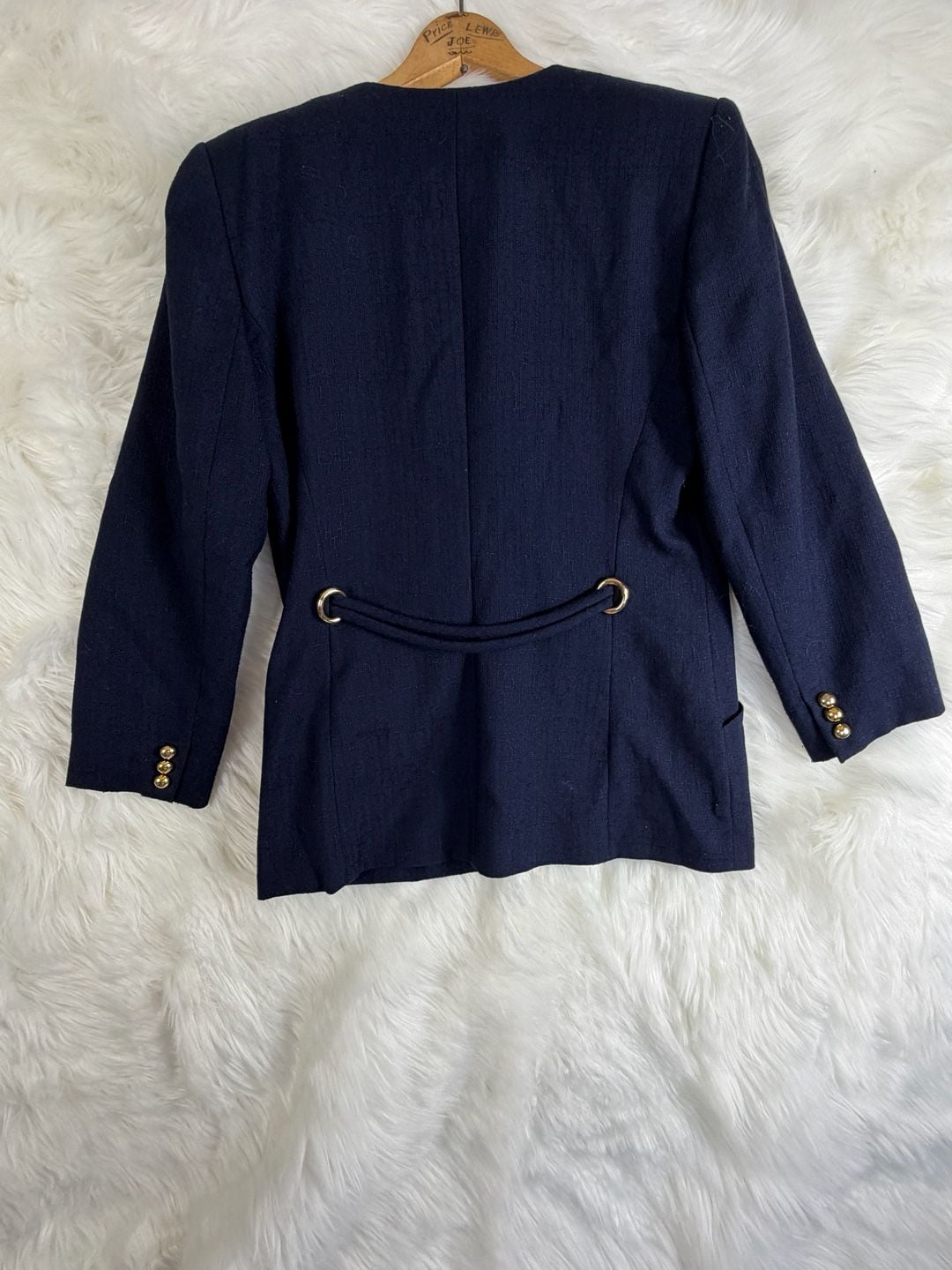 Vintage Sasson Double Breasted Blazer Size 6 Navy Blue Gold Buttons Vintage 6