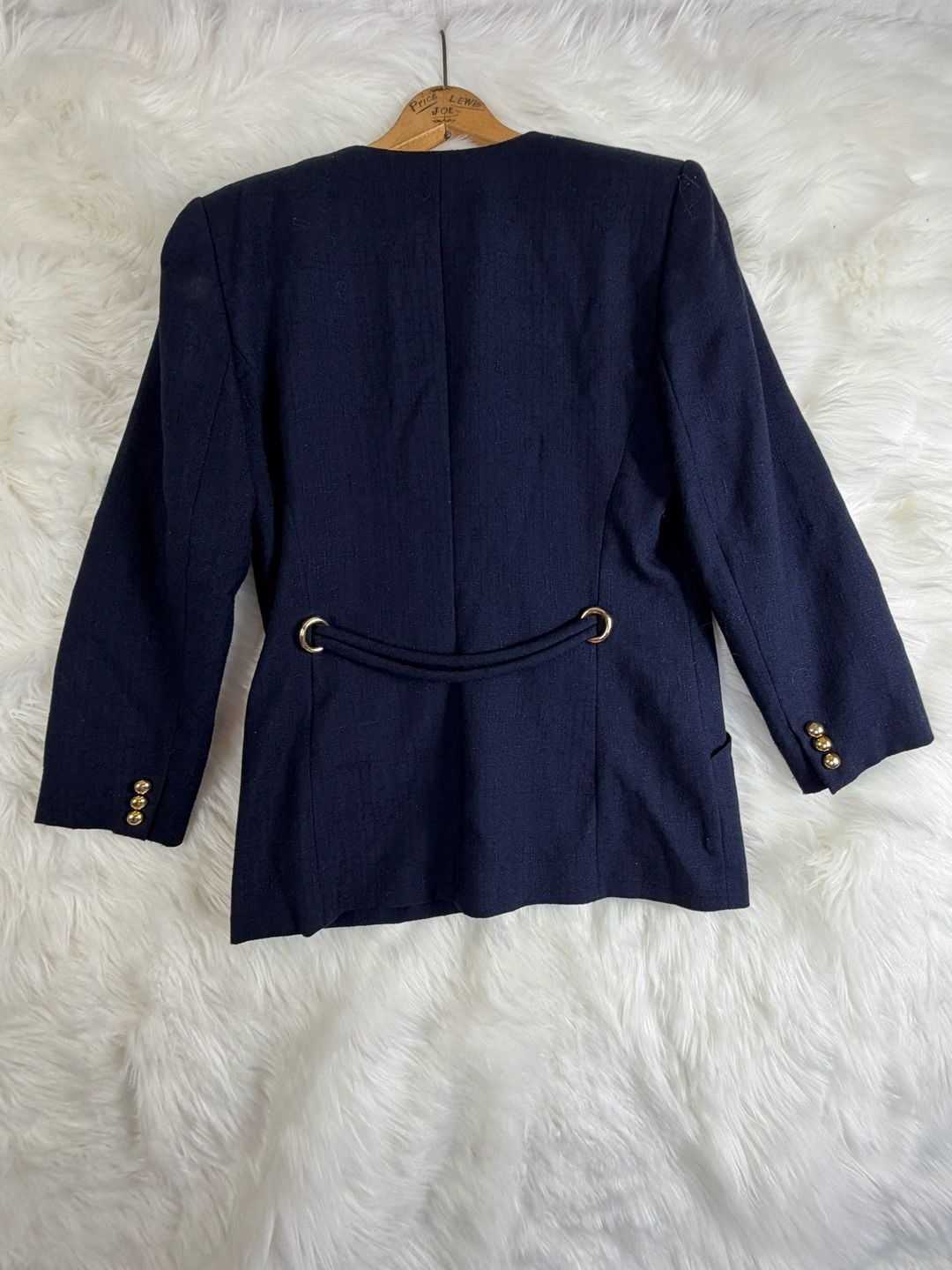 Vintage Sasson Double Breasted Blazer Size 6 Navy Blue Gold Buttons Vintage 7
