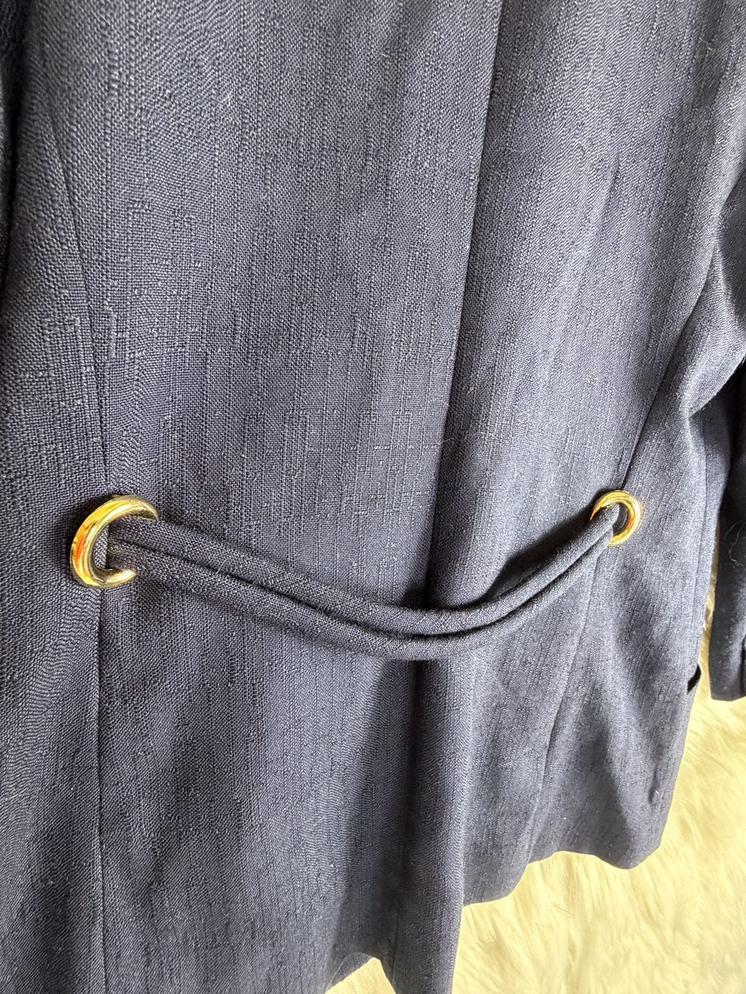 Vintage Sasson Double Breasted Blazer Size 6 Navy Blue Gold Buttons Vintage 8