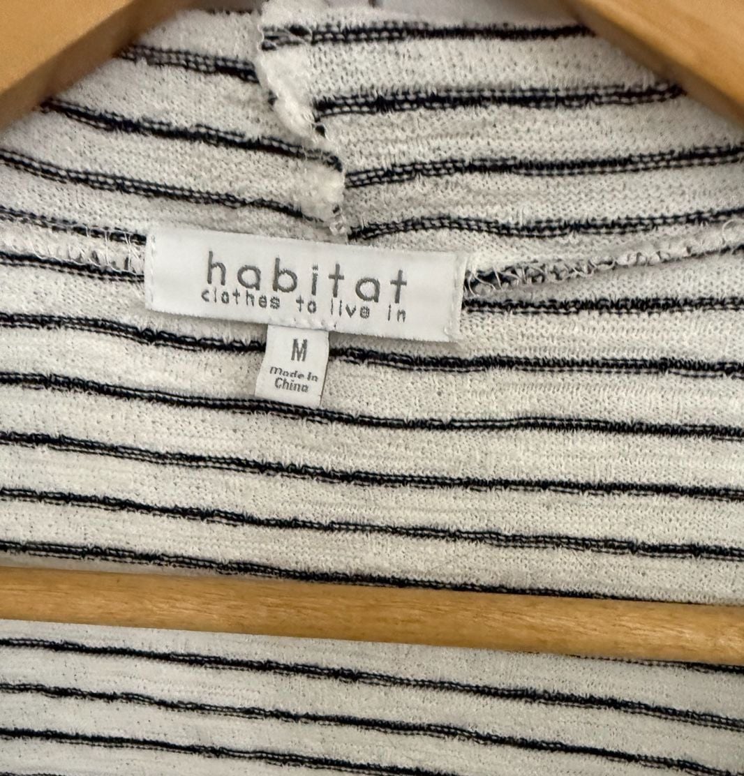 Habitat Clothes To Live In Cardigan Size M Black White Stripe 3
