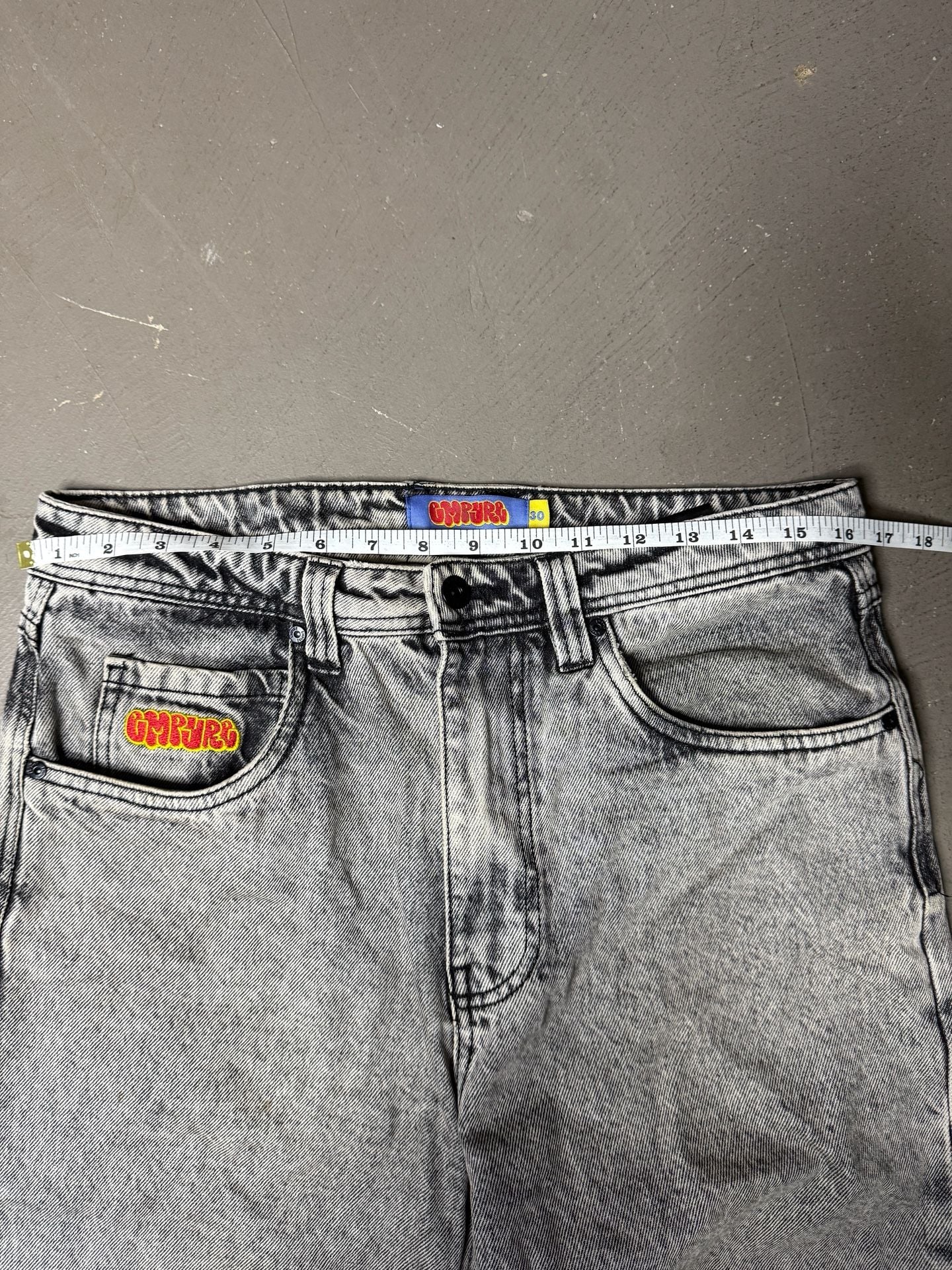 Empyre Loose Fit Jeans Size 30 Grey Scramble Skate Denim 5