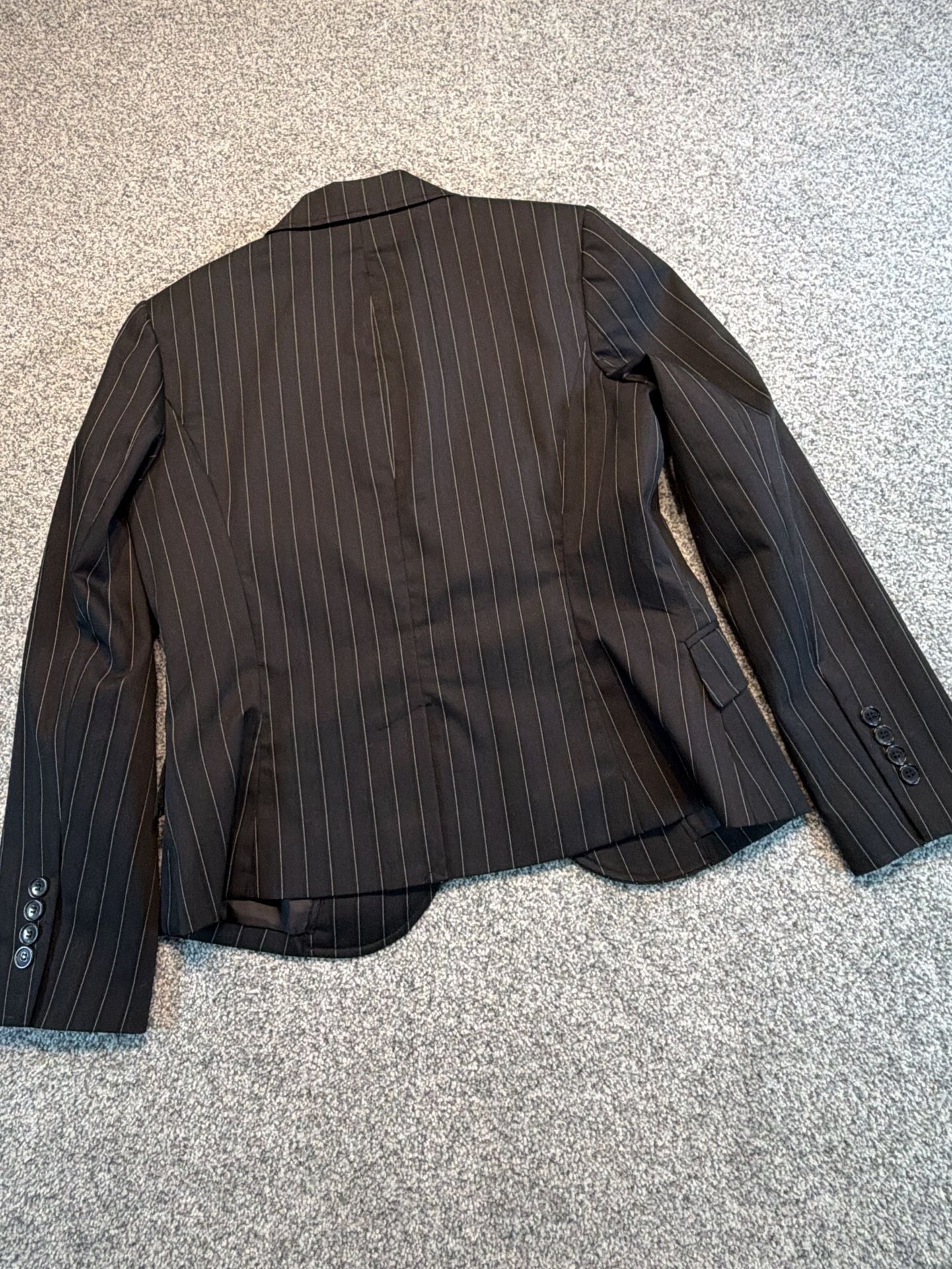 Worthington Stretch Blazer Sz 12 Blk Pinstripe Jacket Womens Dress casual career 8