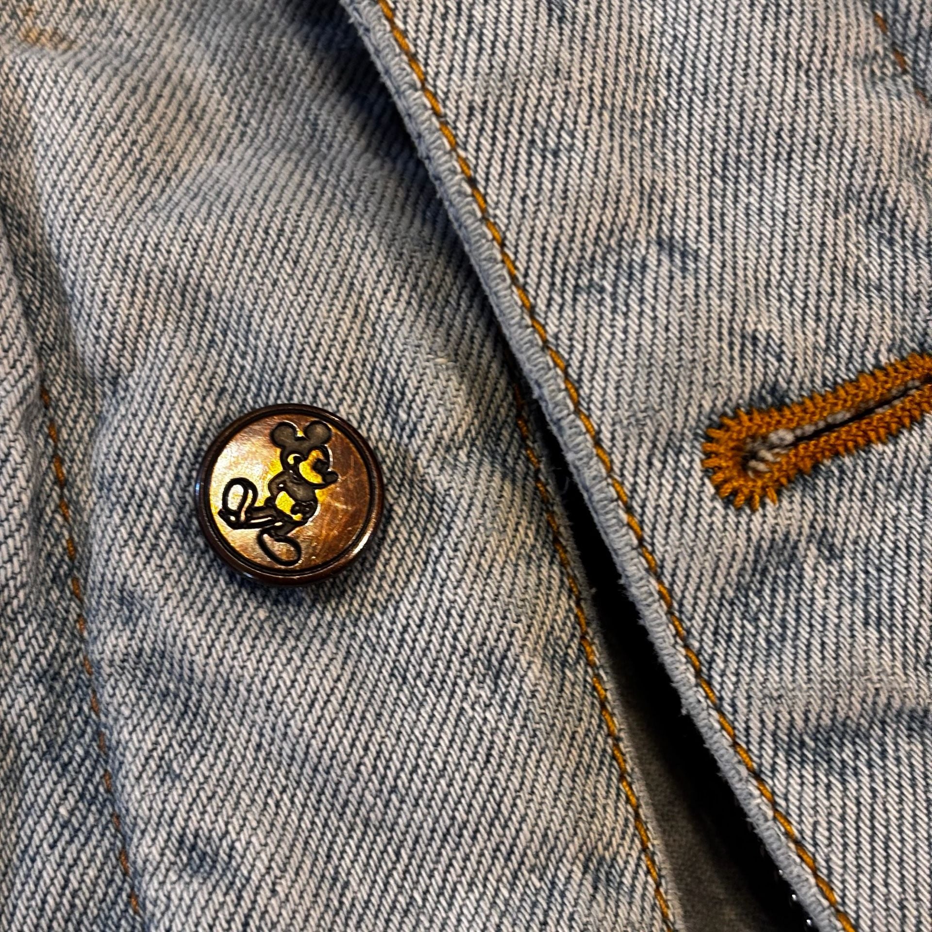 Vintage Mickey Mouse Denim Hoodie Jacket Size S 3