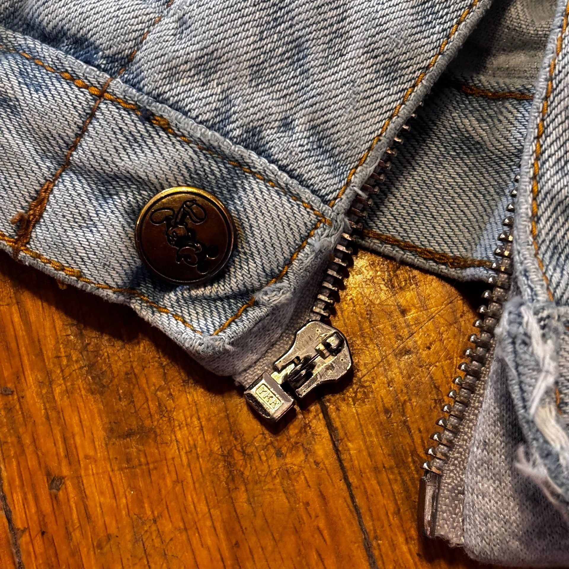 Vintage Mickey Mouse Denim Hoodie Jacket Size S 8