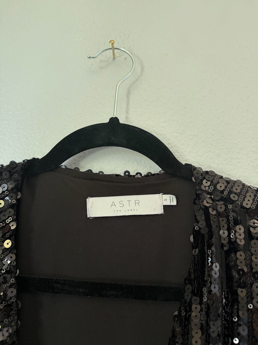 ASTR The Label Paris Sequin Dress Size S Black 4