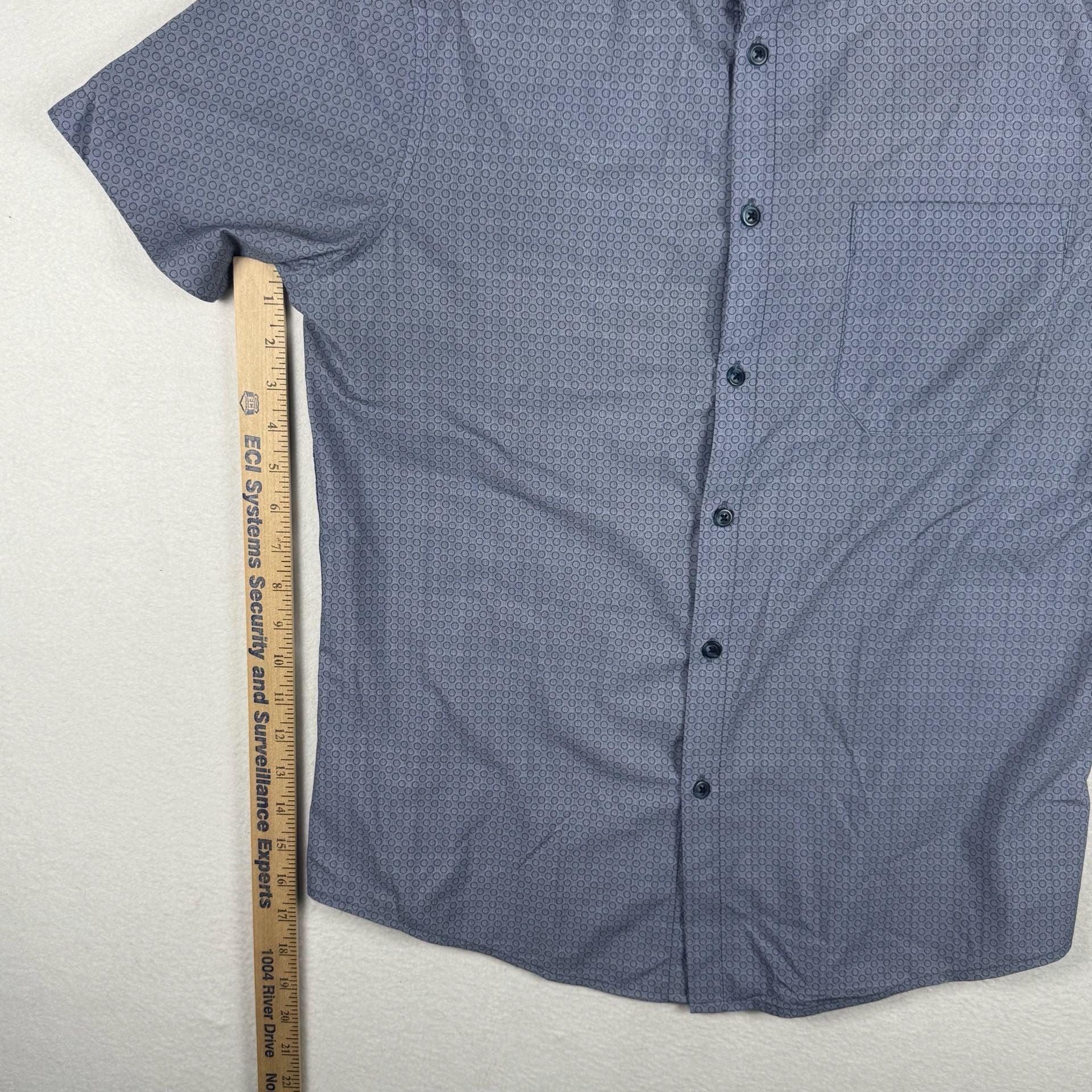 Mizzen + Main Leeward Short Sleeve Shirt Size M Trim Blue Geometric 5