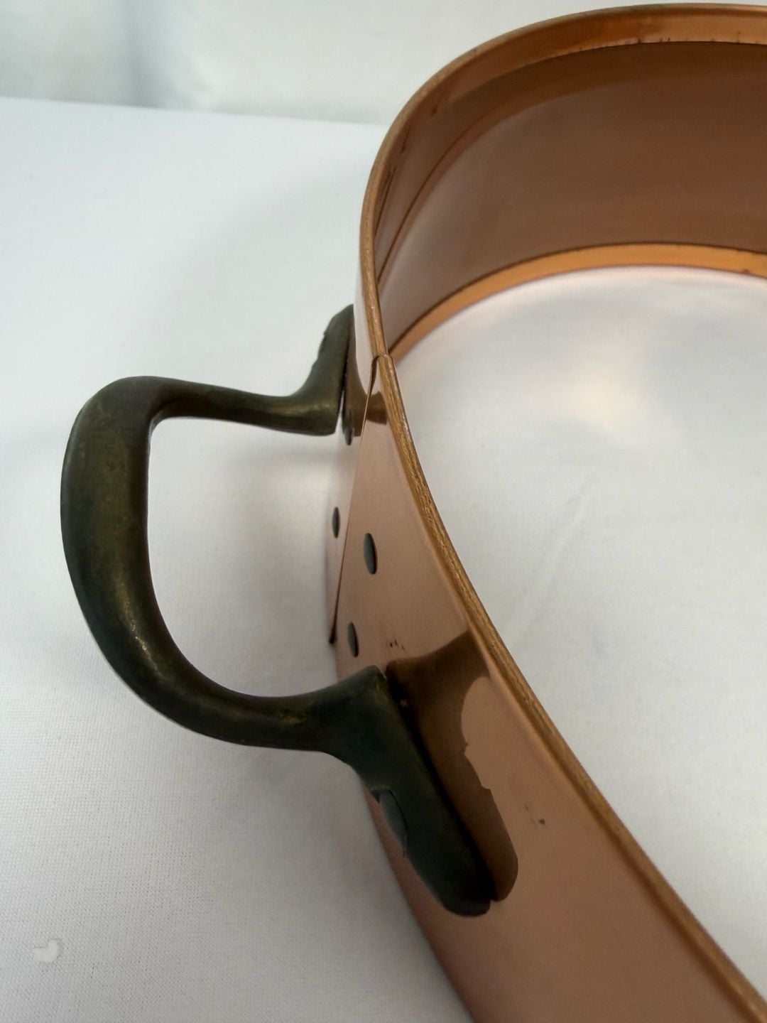 Copper Bowl With Brass Handles 8 Inch 3