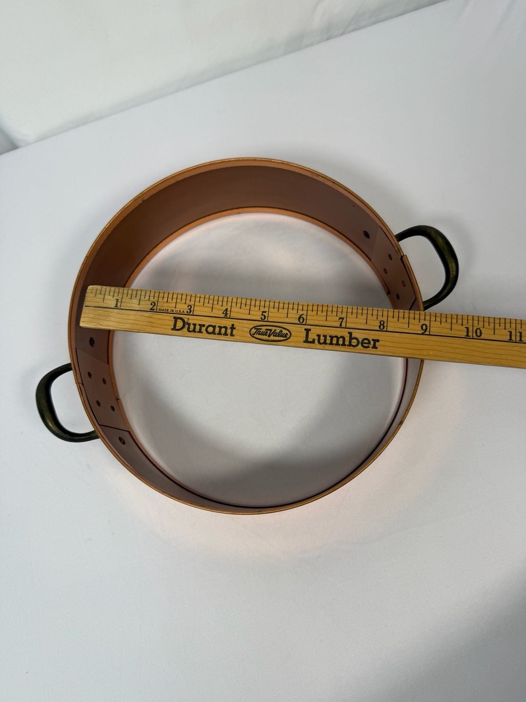Copper Bowl With Brass Handles 8 Inch 4
