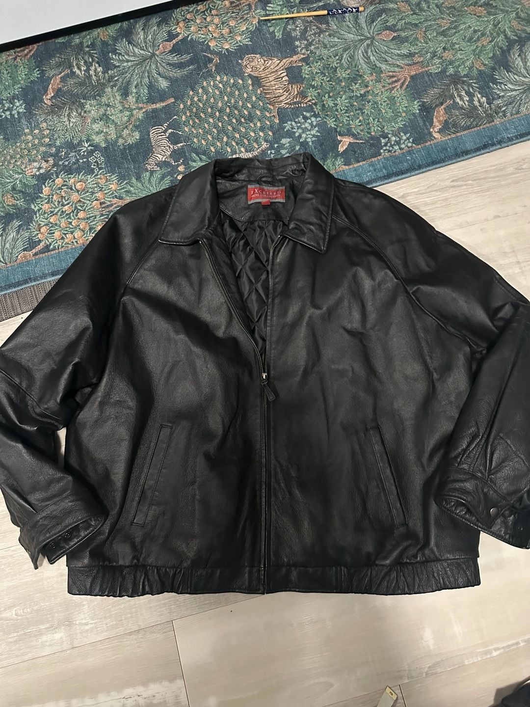 Excelled Leather Jacket XXL Black Bomber Coat Mens Collection 2