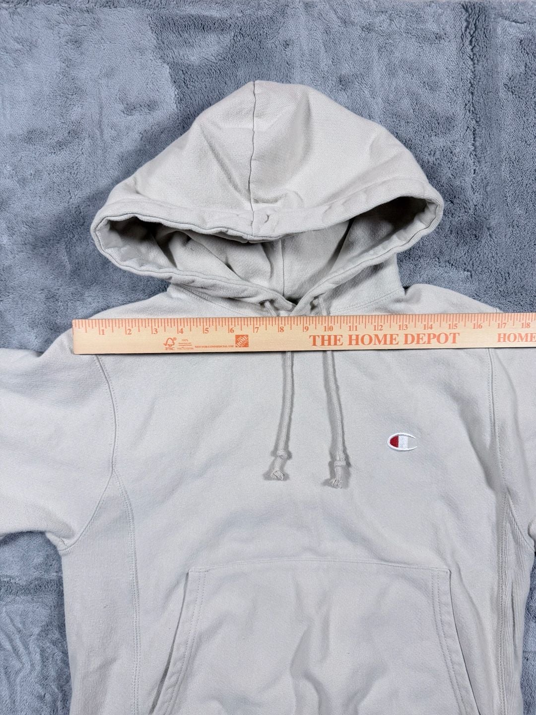 Champion Reverse Weave Hoodie Size Small Oatmeal Beige Pullover Sweatshirt 5