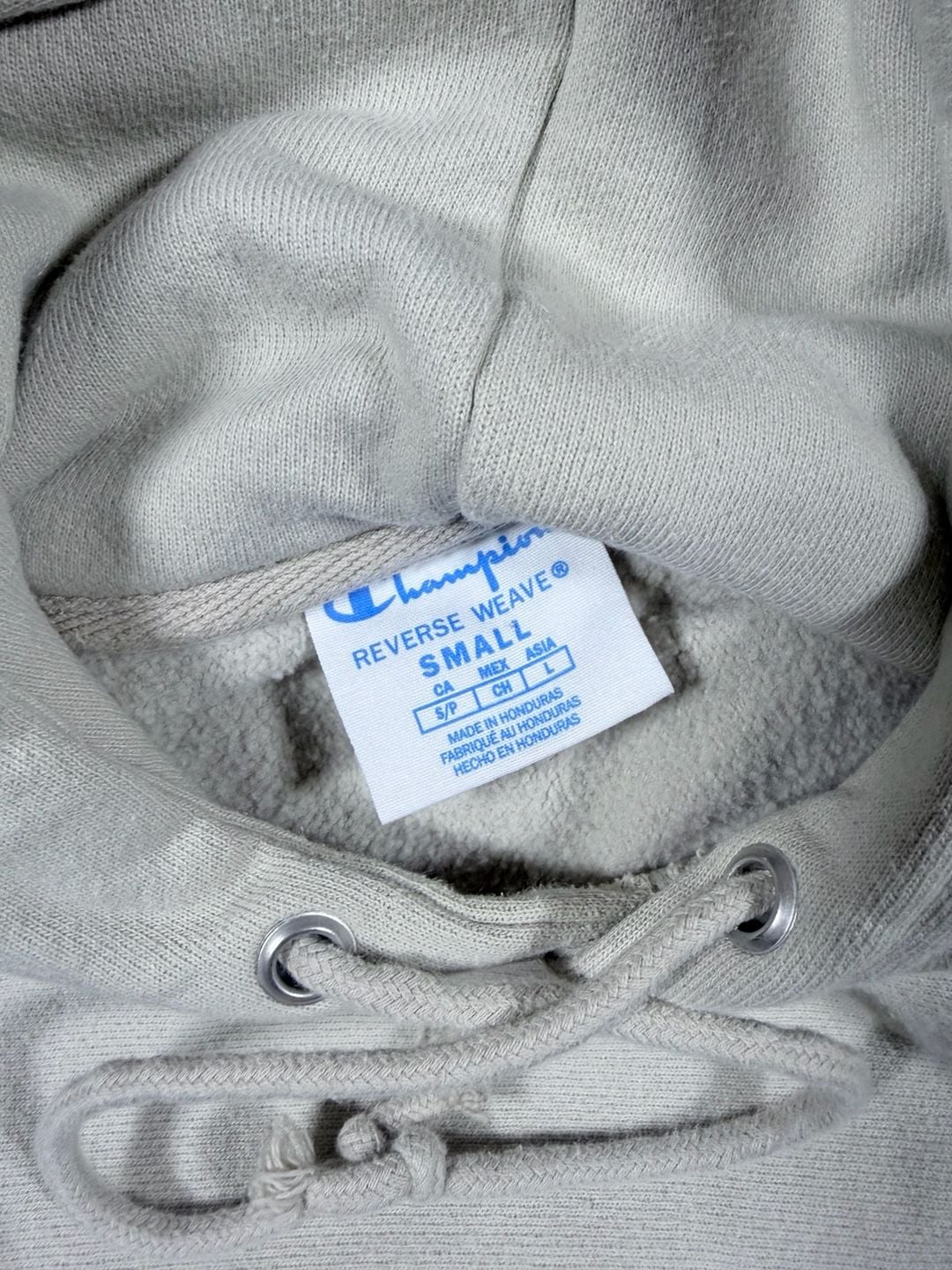 Champion Reverse Weave Hoodie Size Small Oatmeal Beige Pullover Sweatshirt 7