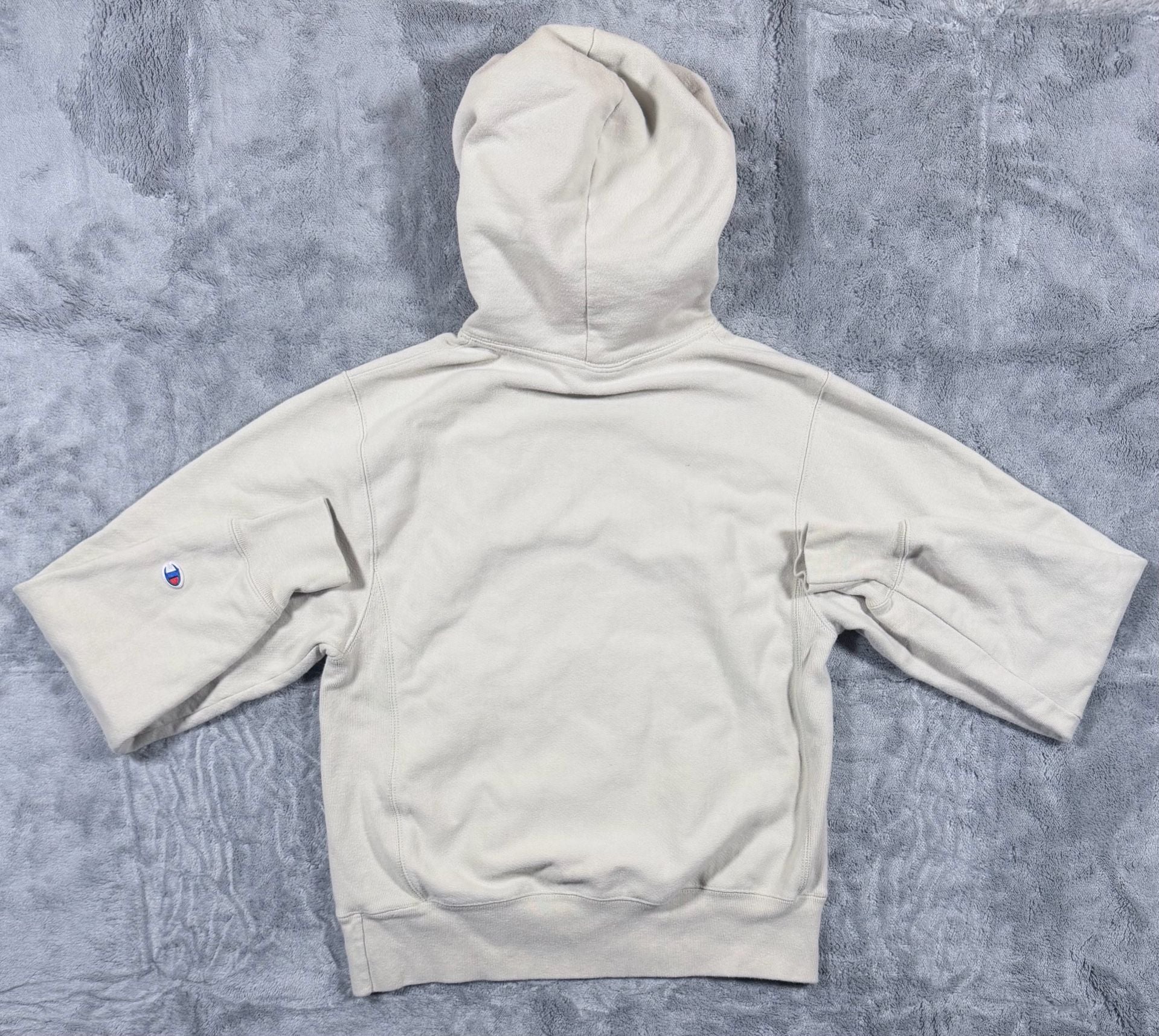 Champion Reverse Weave Hoodie Size Small Oatmeal Beige Pullover Sweatshirt 8