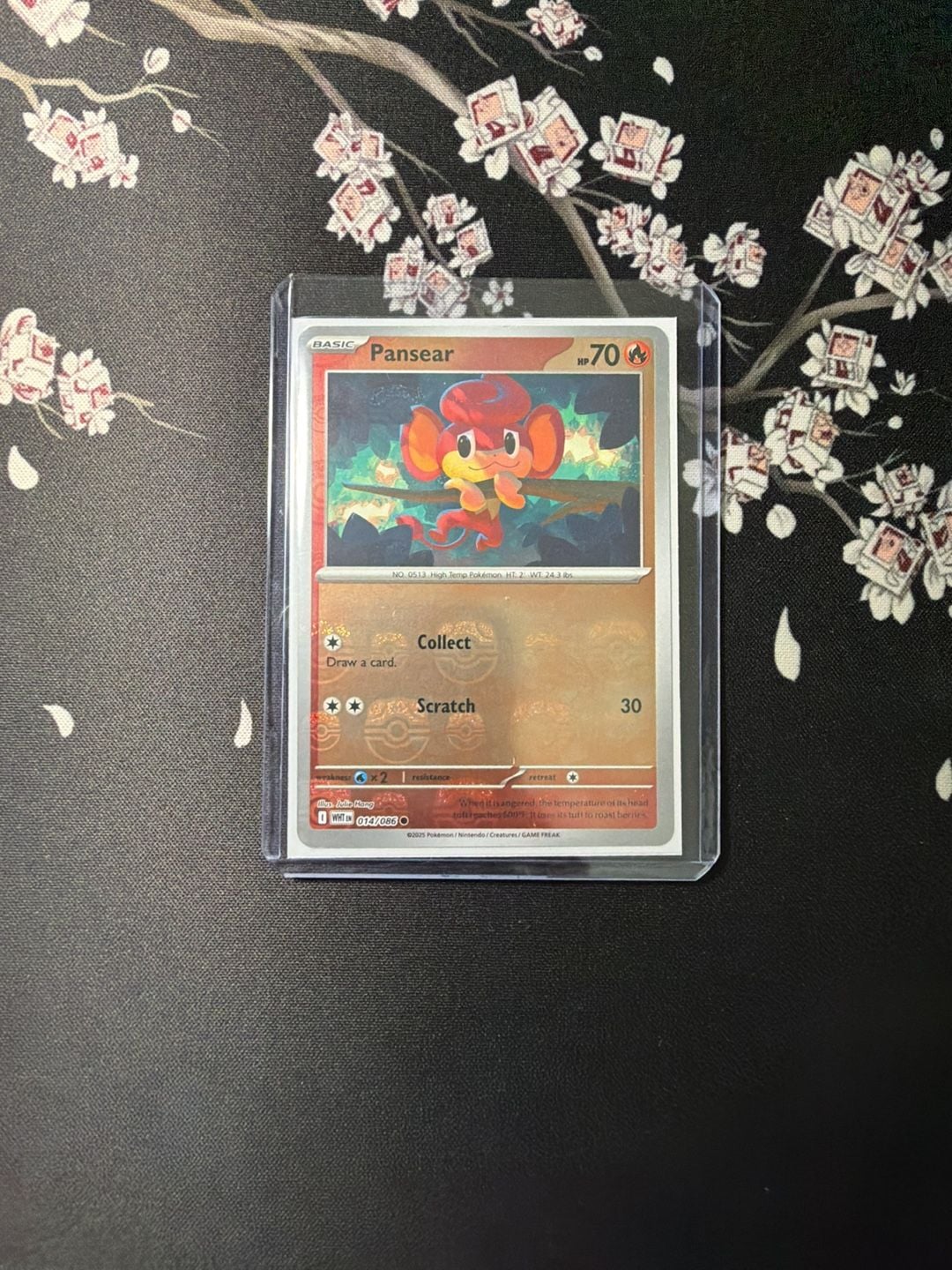 Pokemon Pansear Master Ball Reverse Holo 014/086 White Flare 1