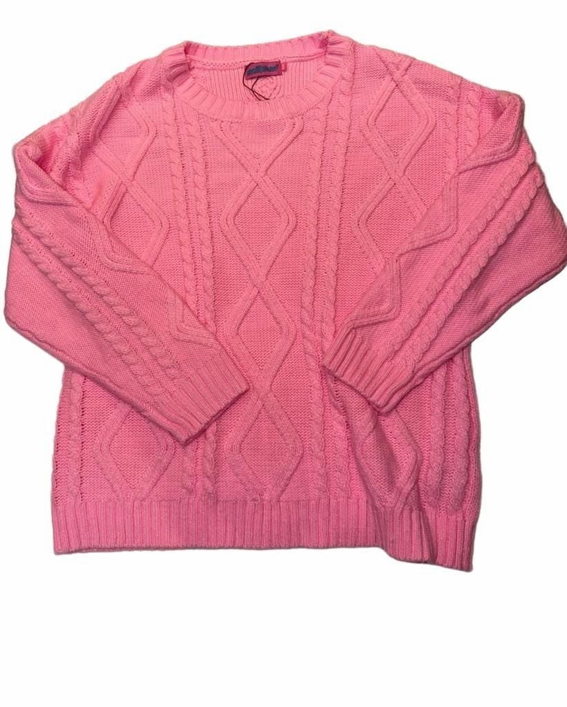 Edikted Kennedy Oversized Cable Stitch Sweater Size XS/S Pink 5