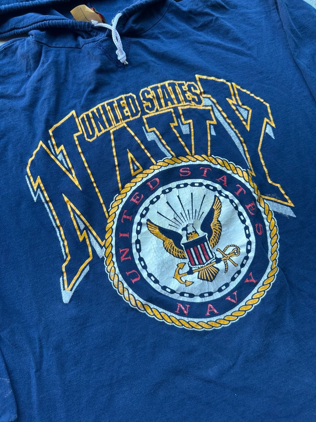 Jostens Sportswear United States Navy Hoodie Size Large Blue Vintage 5