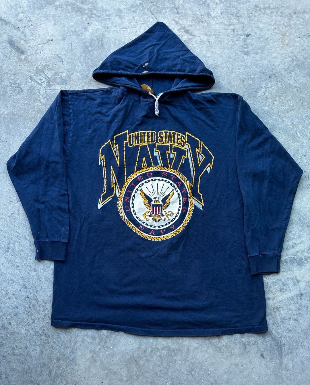 Jostens Sportswear United States Navy Hoodie Size Large Blue Vintage 2