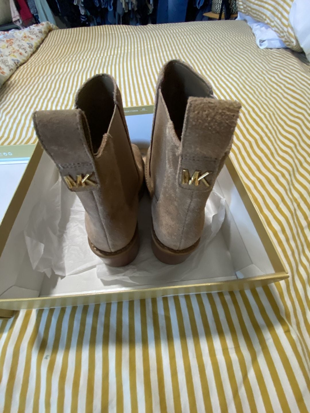 Michael Michael Kors Houston Bootie Size 7.5M Husk Leather 6