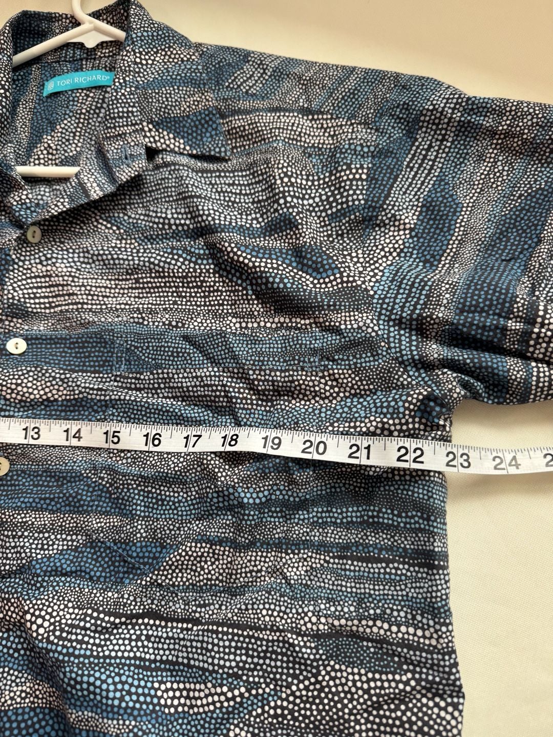 Abstract Dot Print Hawaiian Aloha Button Up Coastal Resort Shirt Size S 5