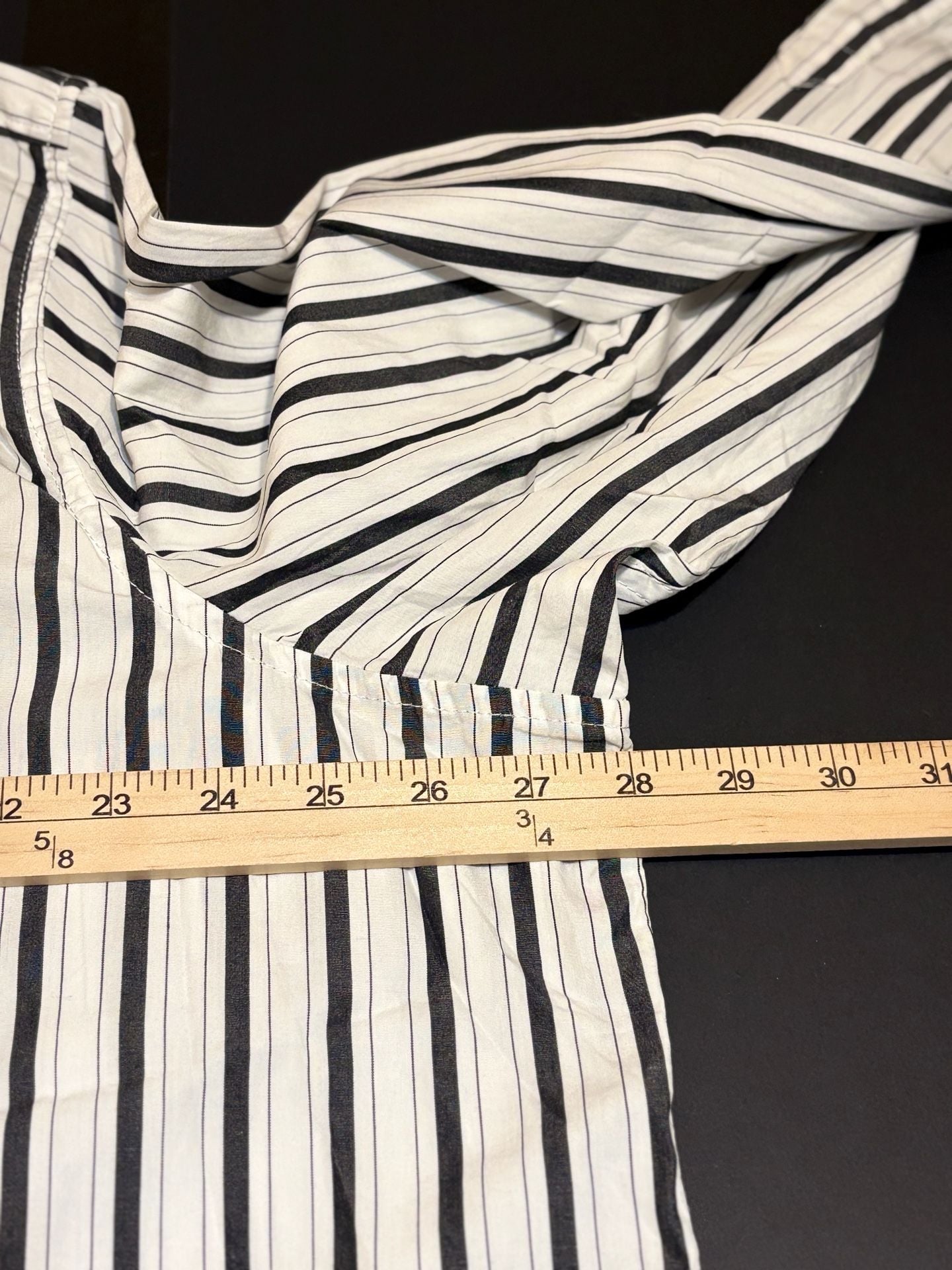 J.Crew Classic Shirt Size 2X Black White Striped Cotton Button-Down 6