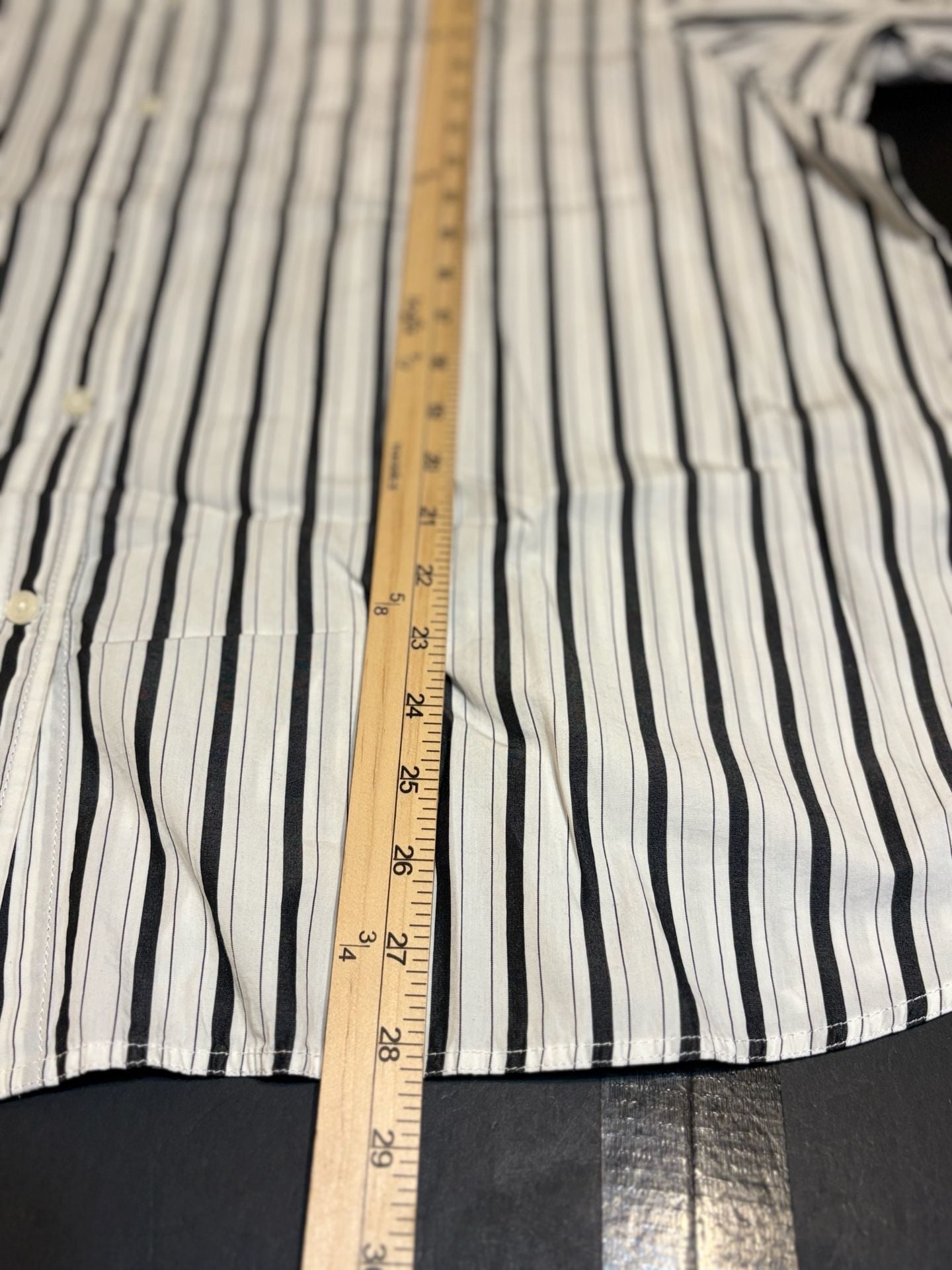 J.Crew Classic Shirt Size 2X Black White Striped Cotton Button-Down 8