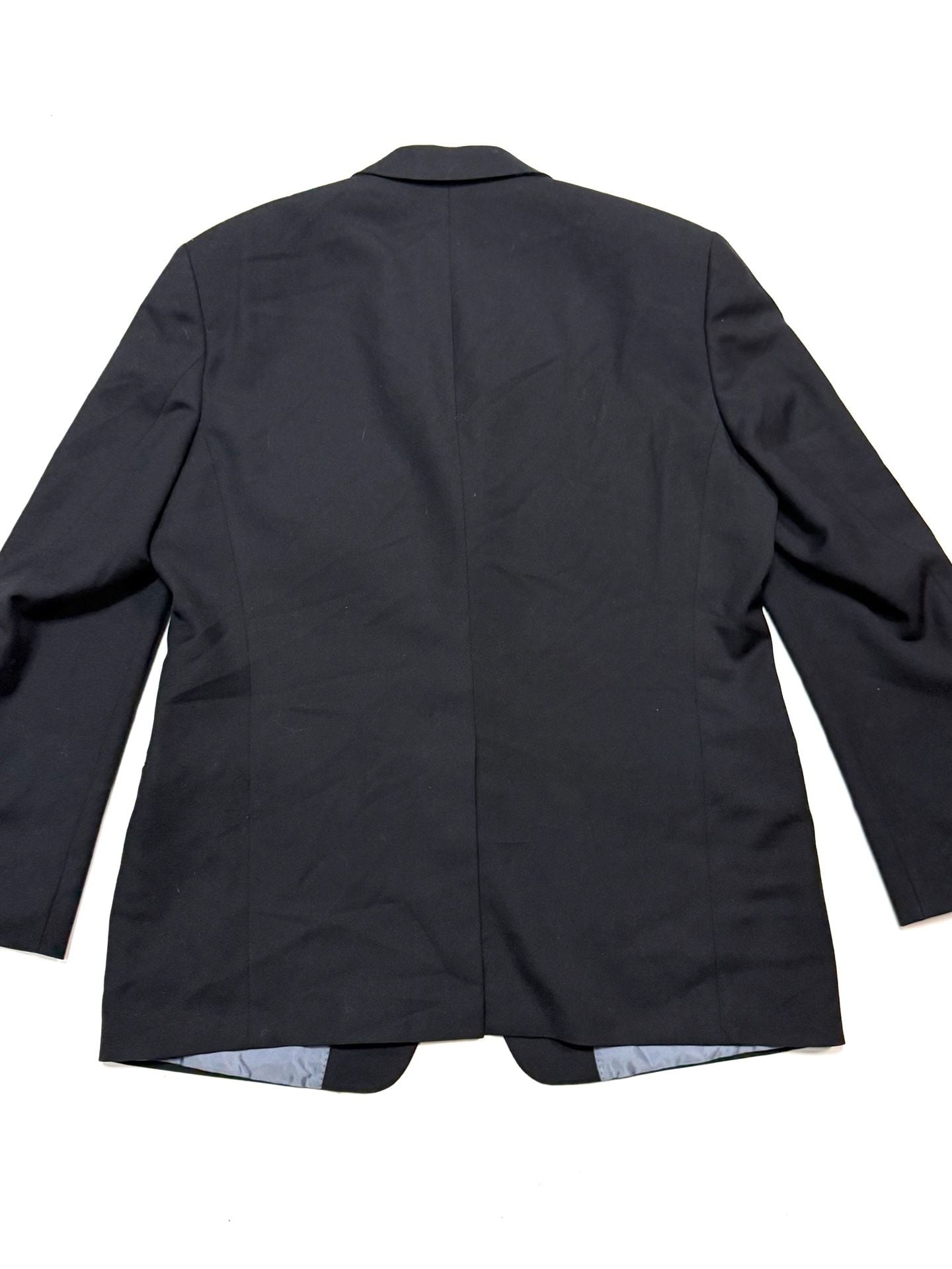 Hugo Boss Men's Rossellini Blazer Sport Coat 46R Quiet Luxury Old Money Dark Academia Minimalist Heritage Black Virgin Wool Super 100 Three Button USA 13