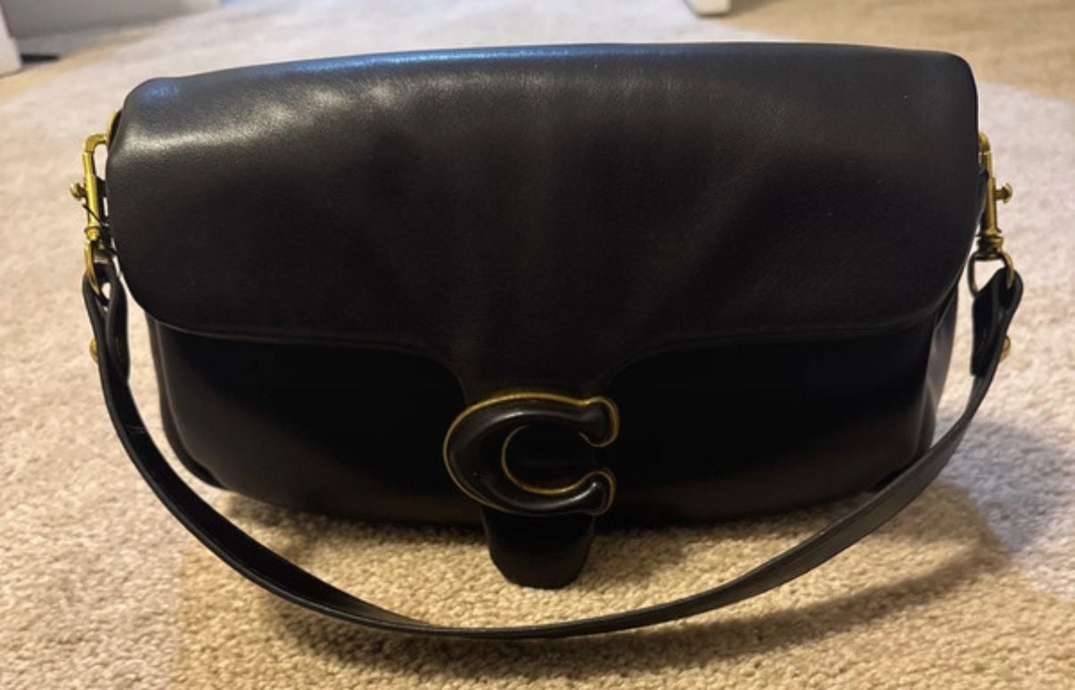 Coach Pillow Tabby Shoulder Bag Black Leather 3