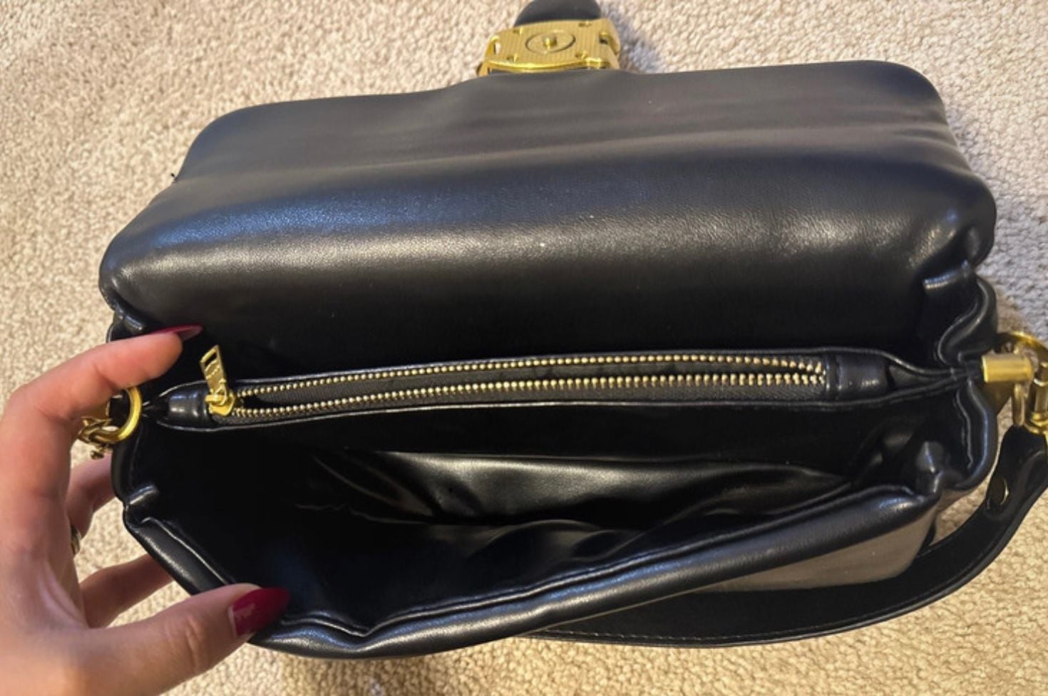 Coach Pillow Tabby Shoulder Bag Black Leather 4