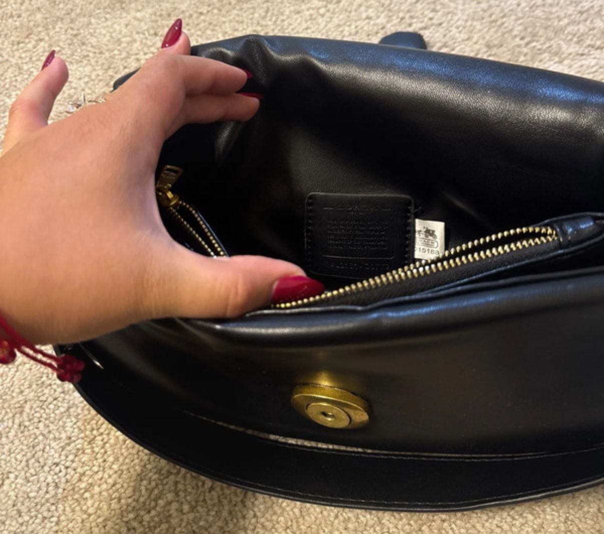 Coach Pillow Tabby Shoulder Bag Black Leather 5