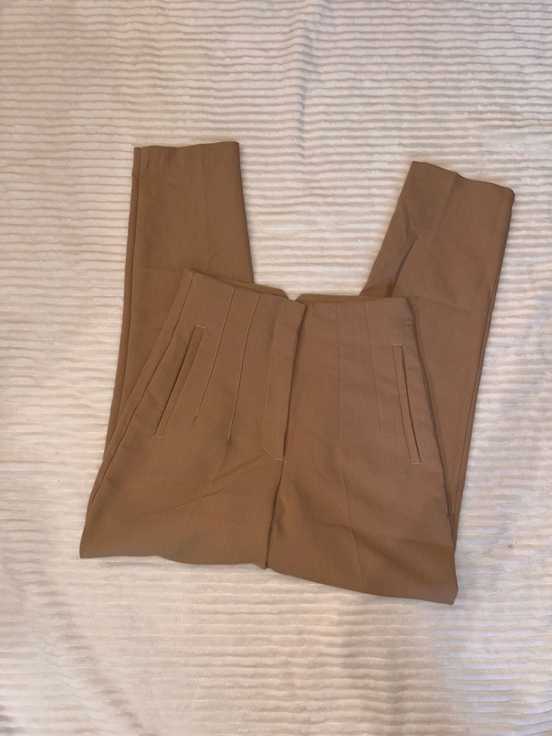 Zara Tailored Pants Size XS Camel High Waist 3