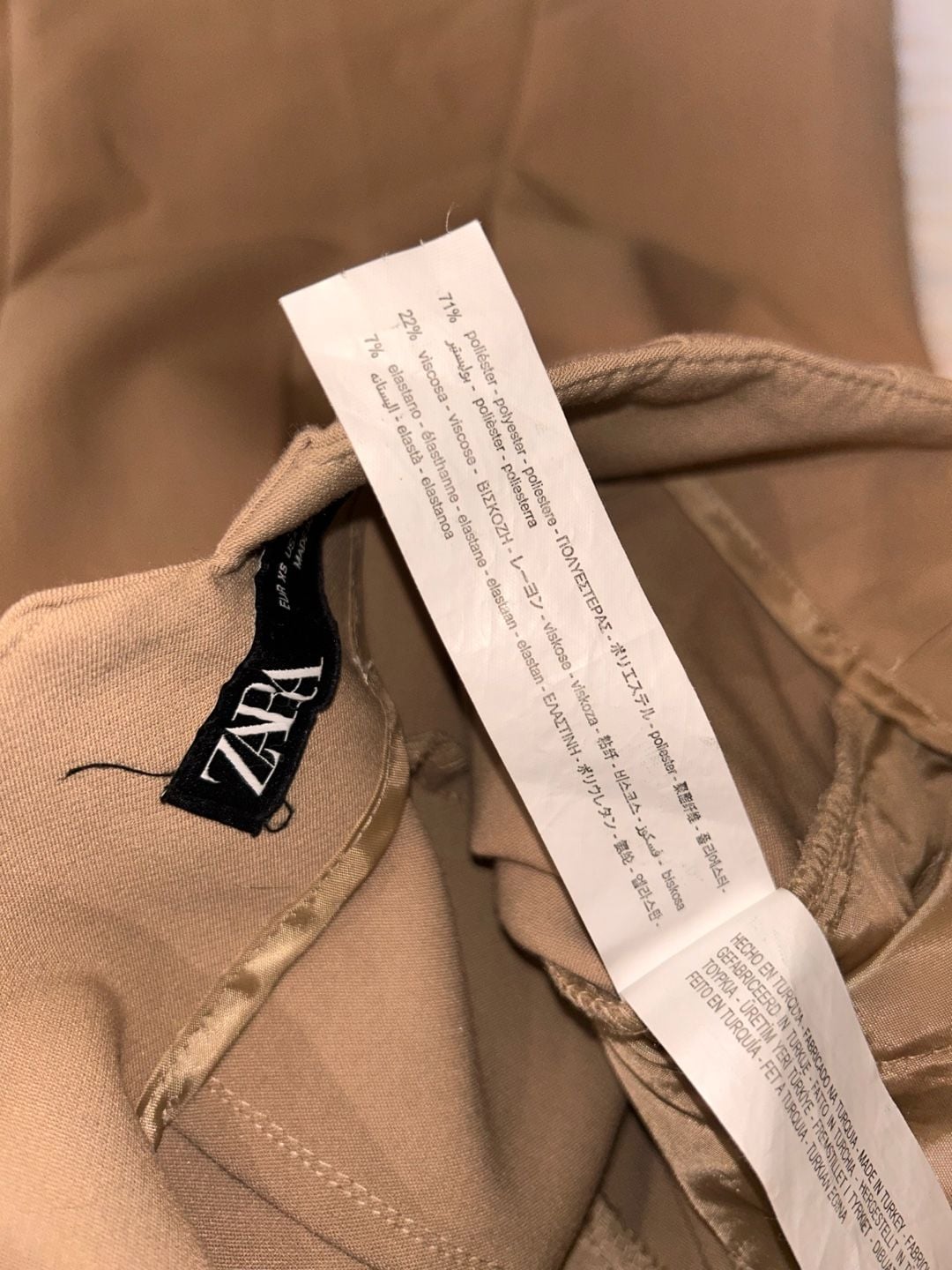 Zara Tailored Pants Size XS Camel High Waist 6