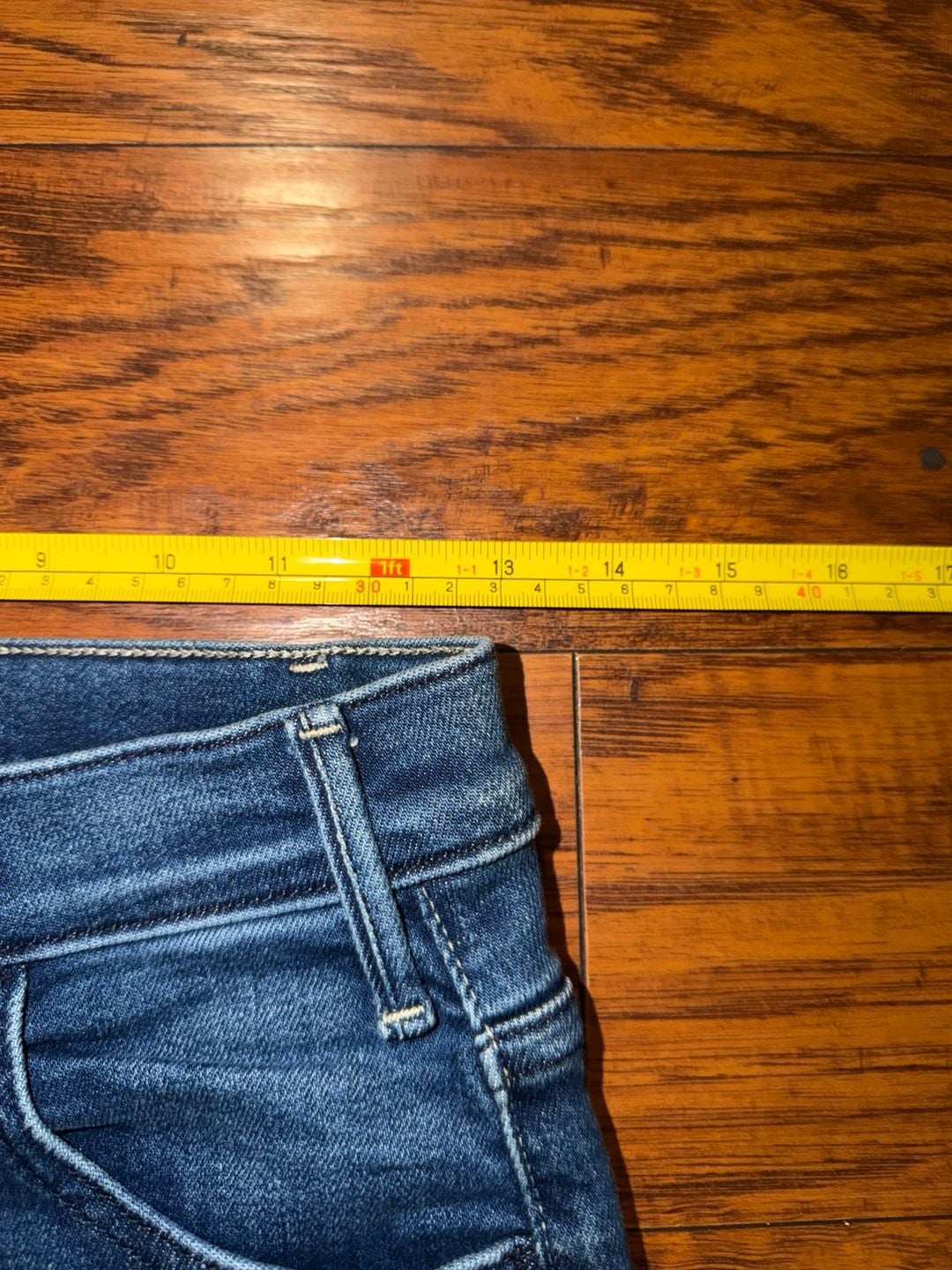 Mother The Hustler Flood Fray Jeans Blue Denim High Rise Crop 3