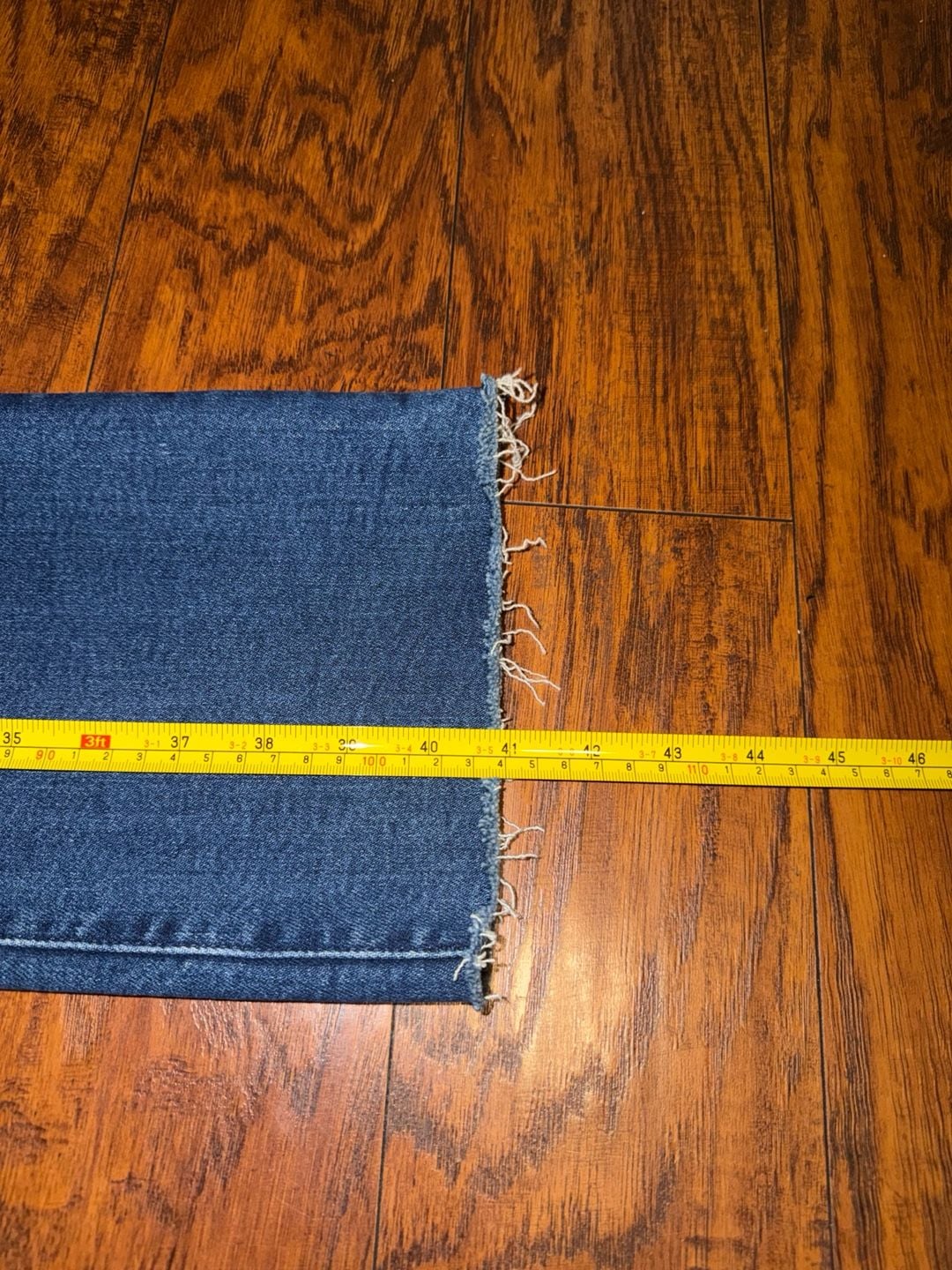 Mother The Hustler Flood Fray Jeans Blue Denim High Rise Crop 4