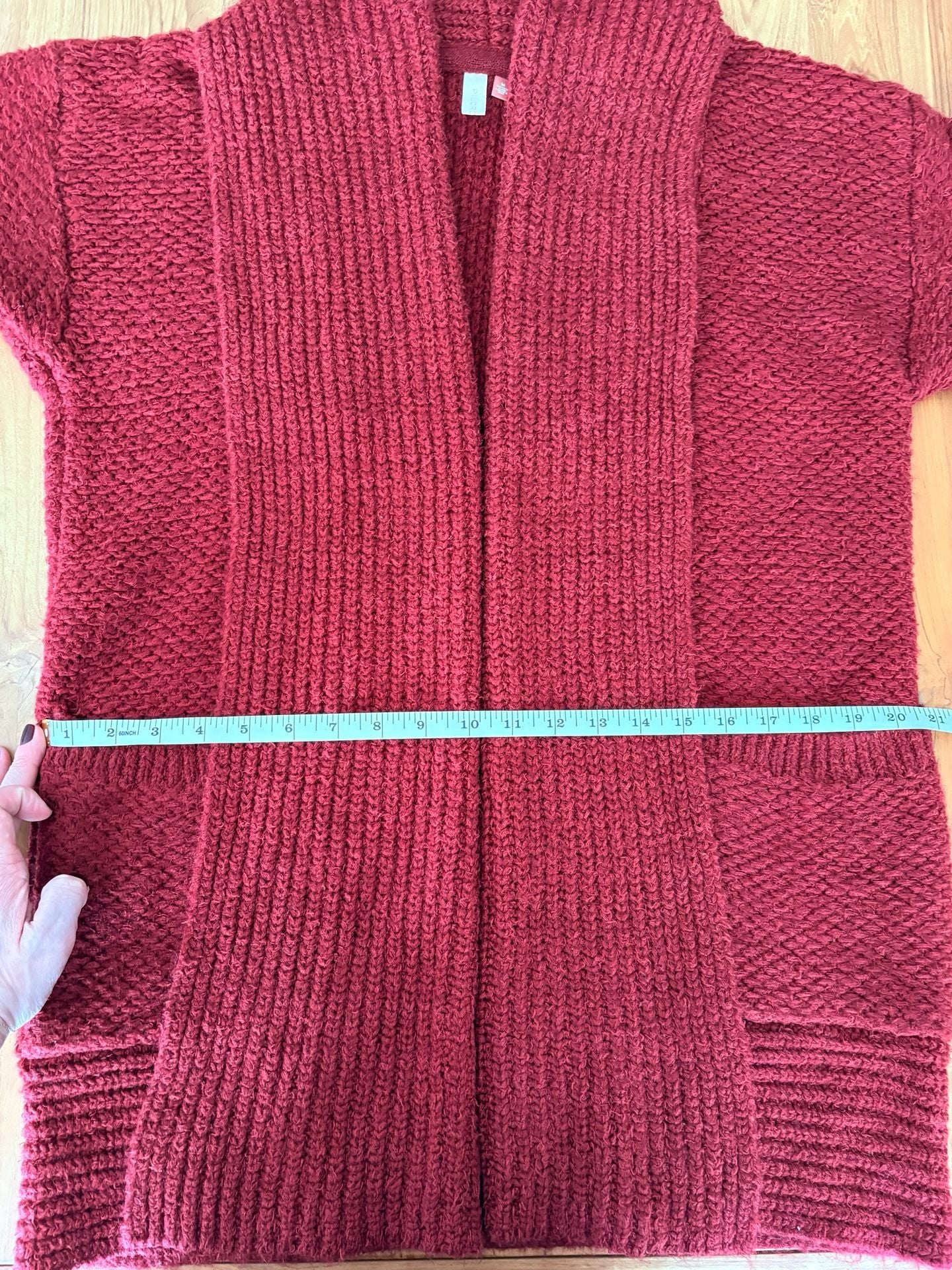 Anthropologie Pilcro Red Long Open Pocket Cardigan Cozy Size Medium 8