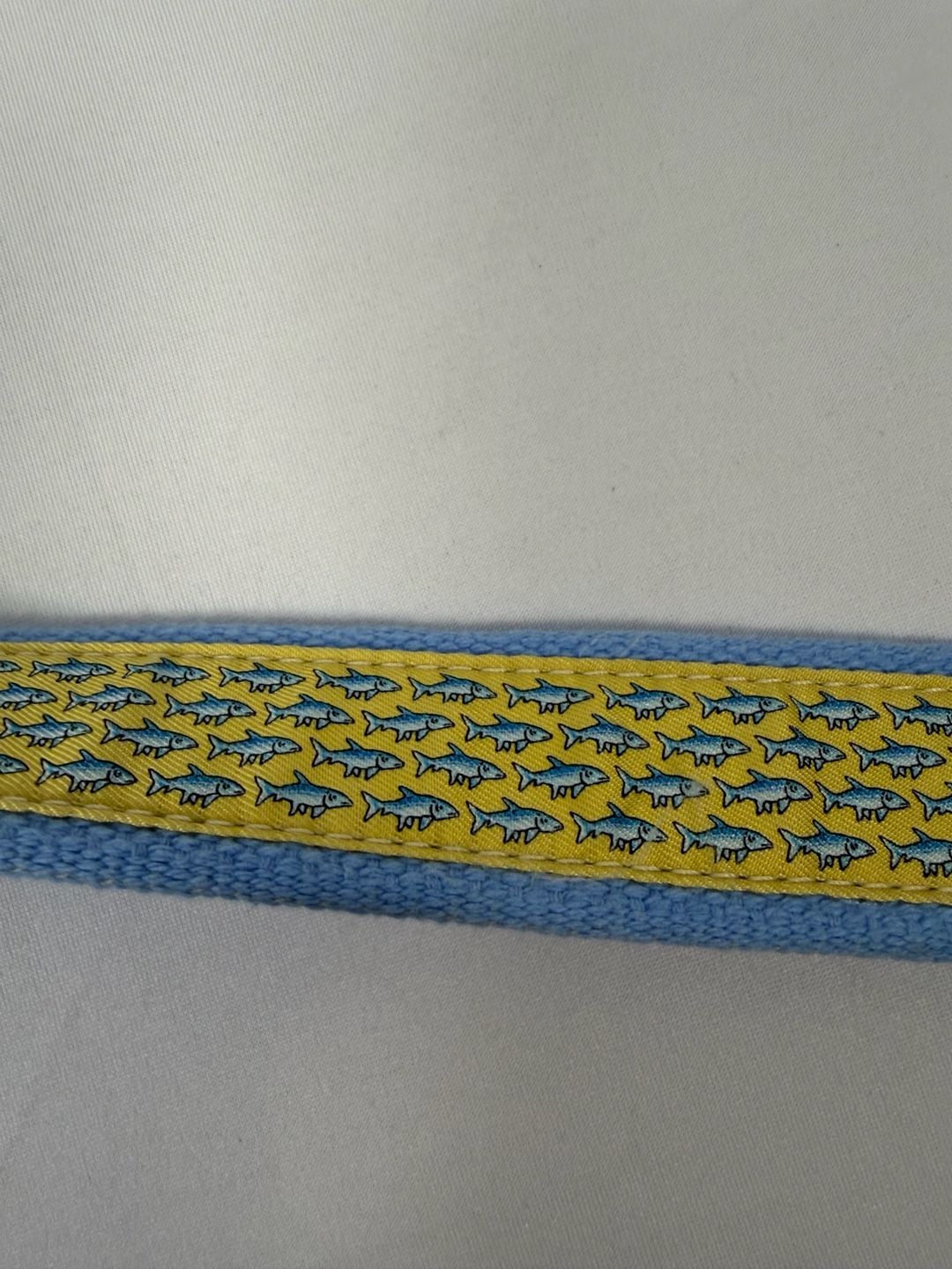 Vineyard Vines Fish Belt Size 38 Blue Yellow Ribbon 6