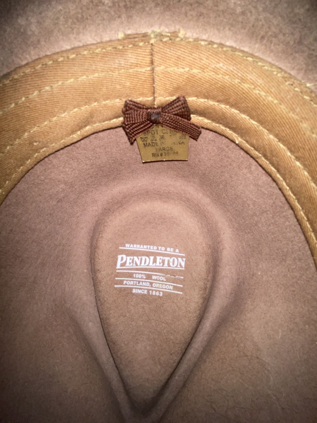 Pendleton Wool Felt Fedora Hat Size Large green Brown Leather Band 5
