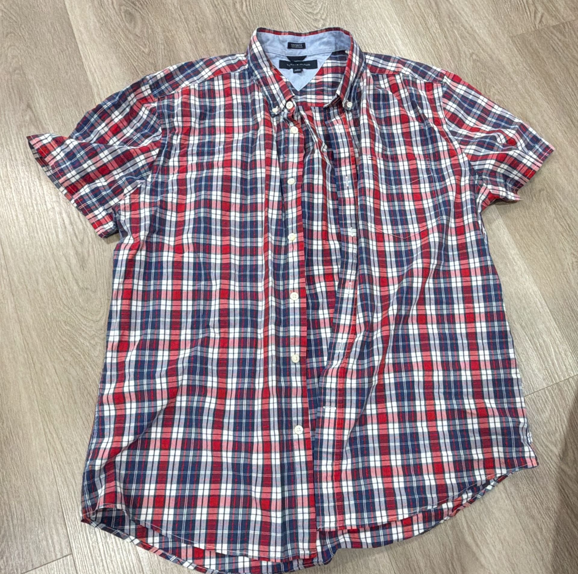 Tommy Hilfiger Short Sleeve Button Down Shirt Size XL Plaid 2