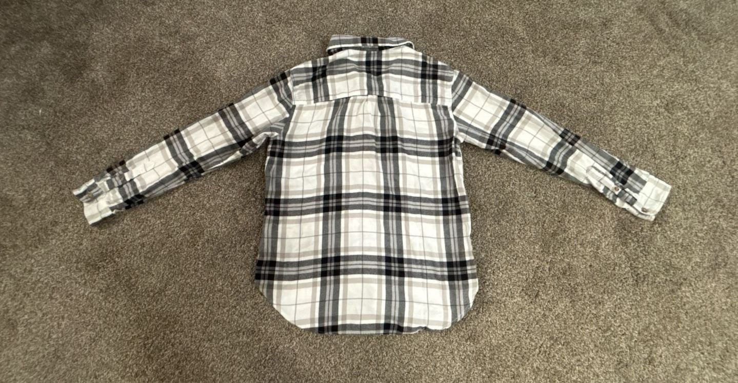 Abercrombie & Fitch Flannel Fall Shirt Black and White Plaid 5